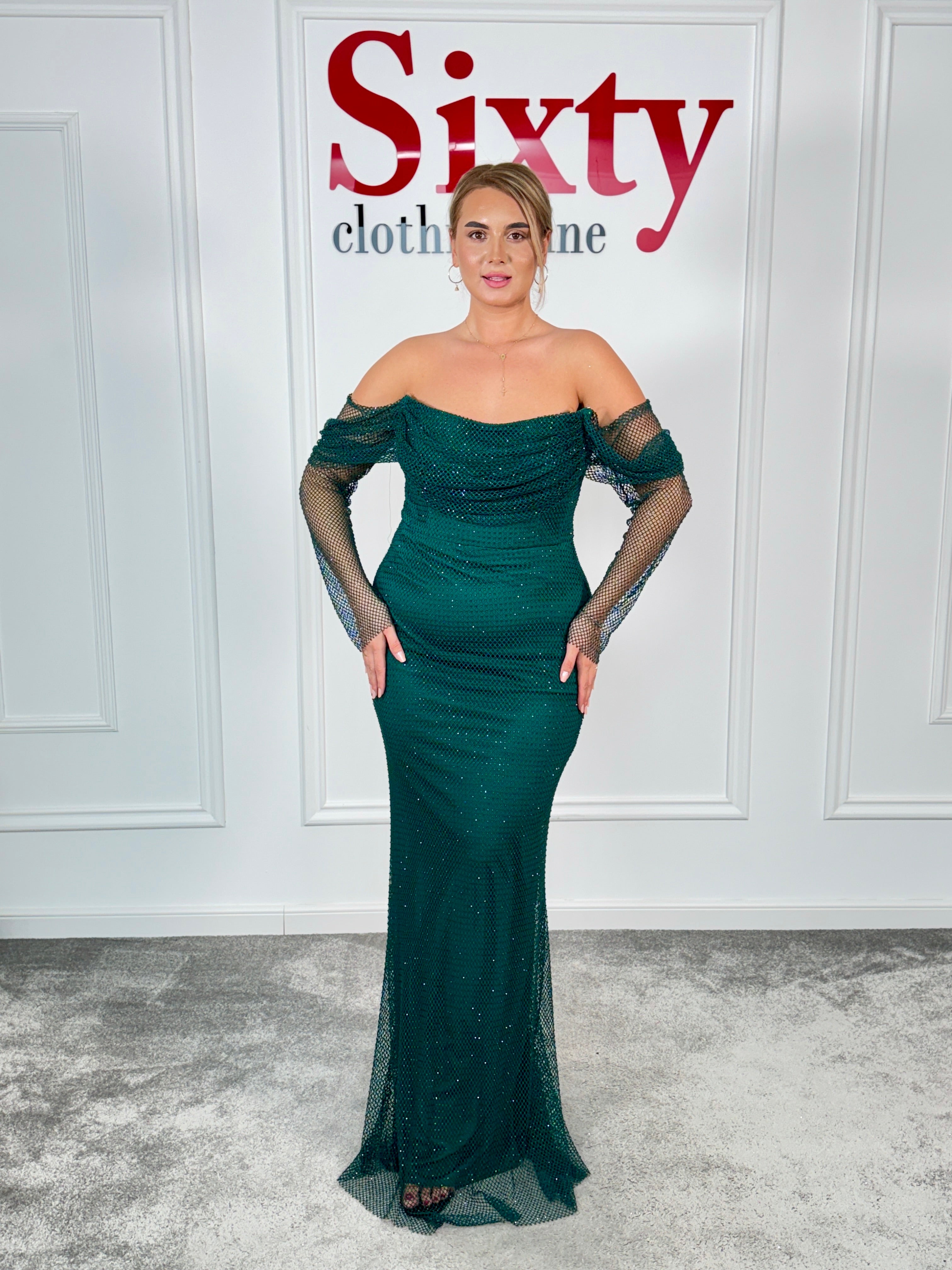 Rochie plasa cu pietre Noelia