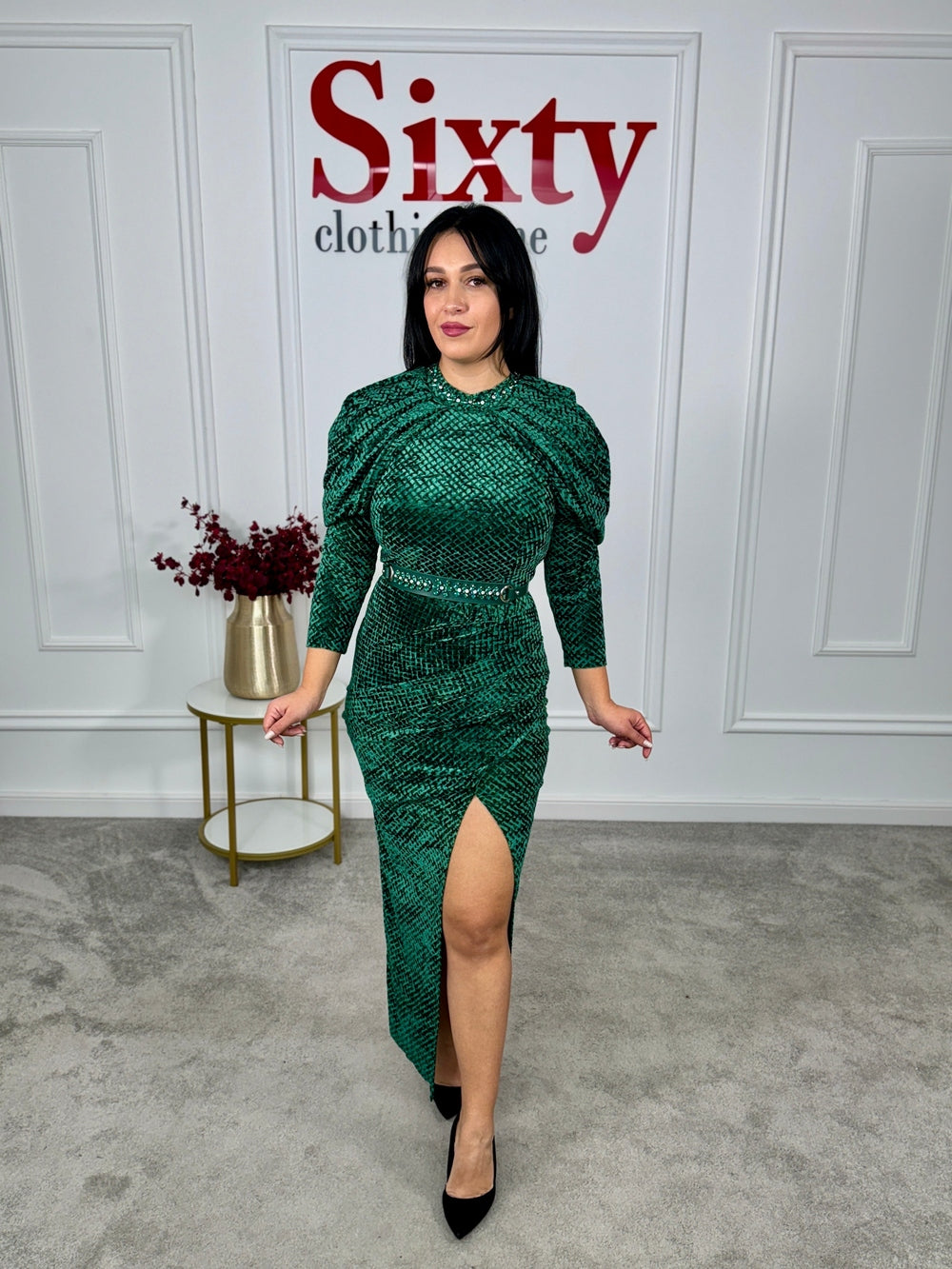 Rochie catifea cu pietre Indira