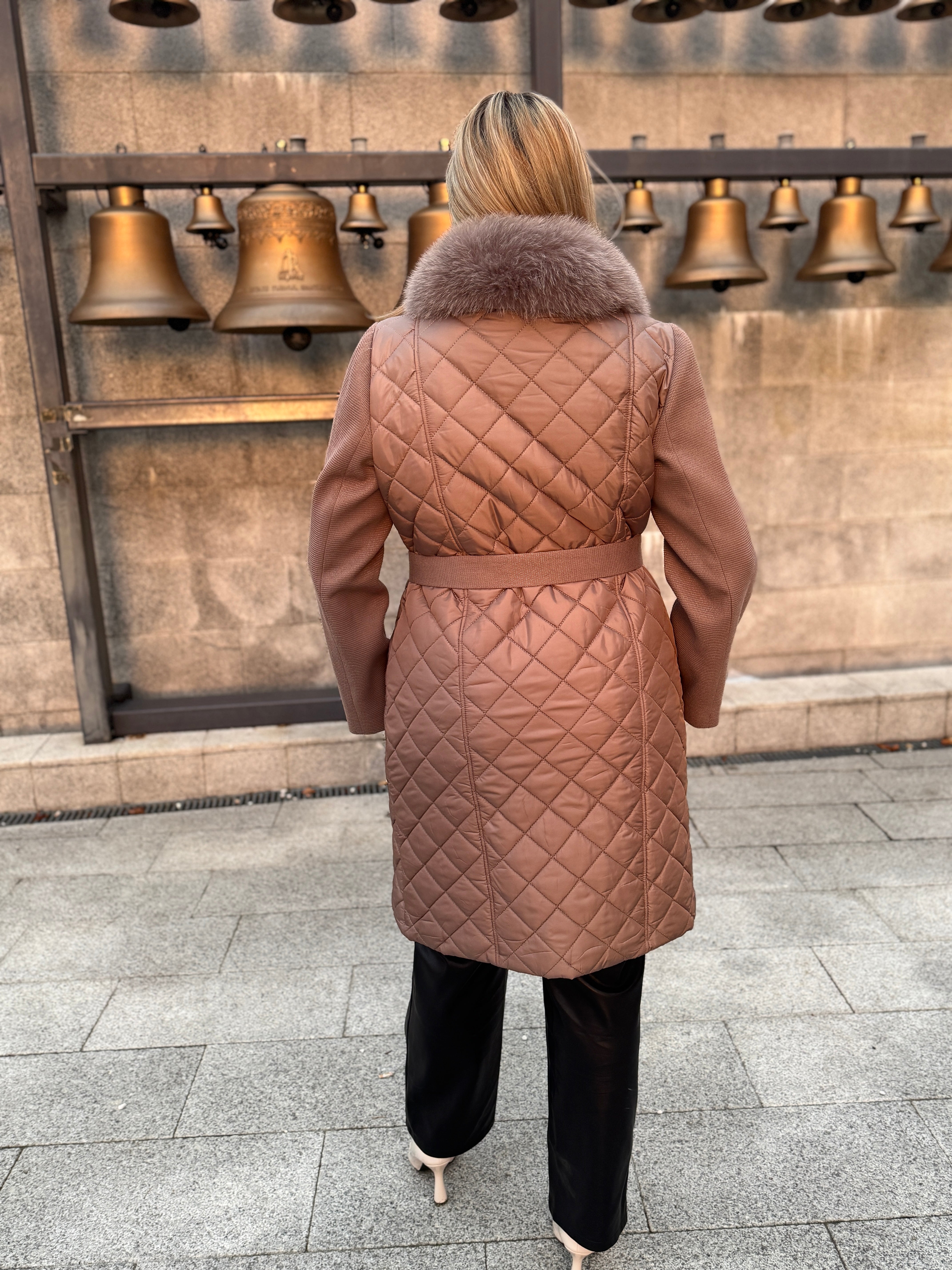 Palton fas cu blana naturala Erika