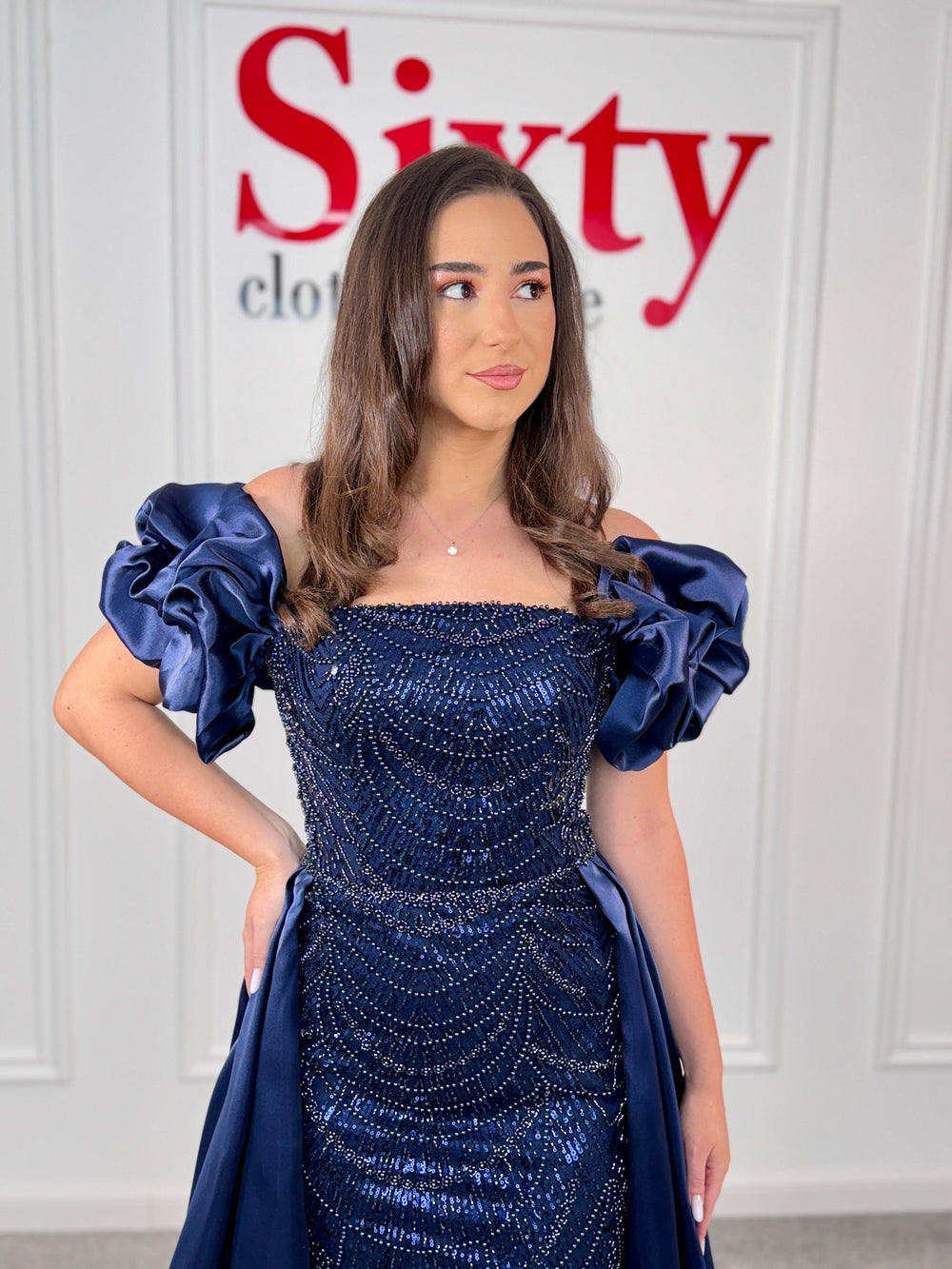 Rochie dantela cu perle Blacky