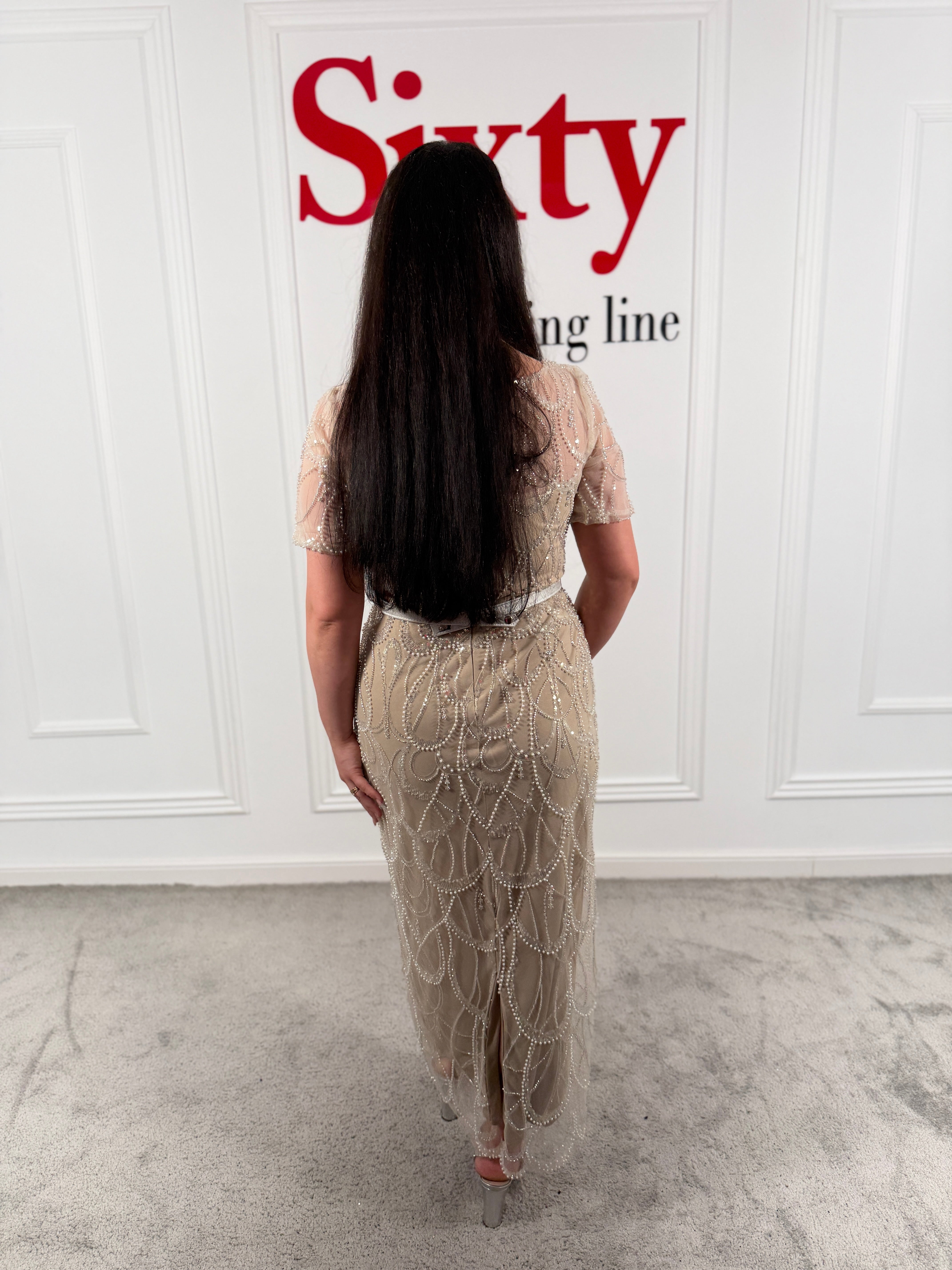 Rochie dantela cu perle Viena