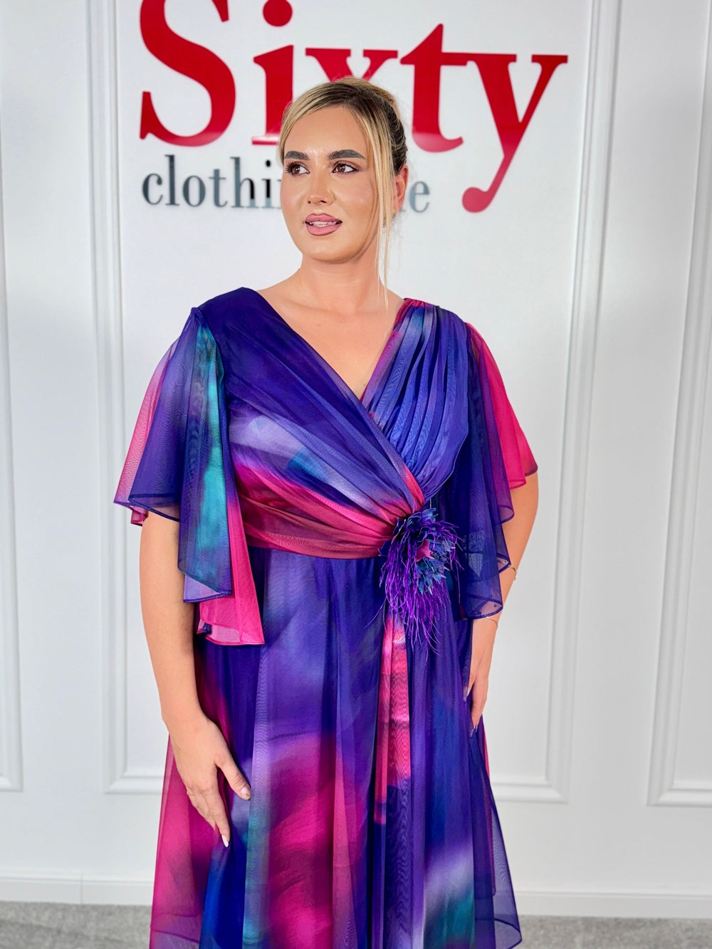 Rochie voal cu imprimeu Sarah