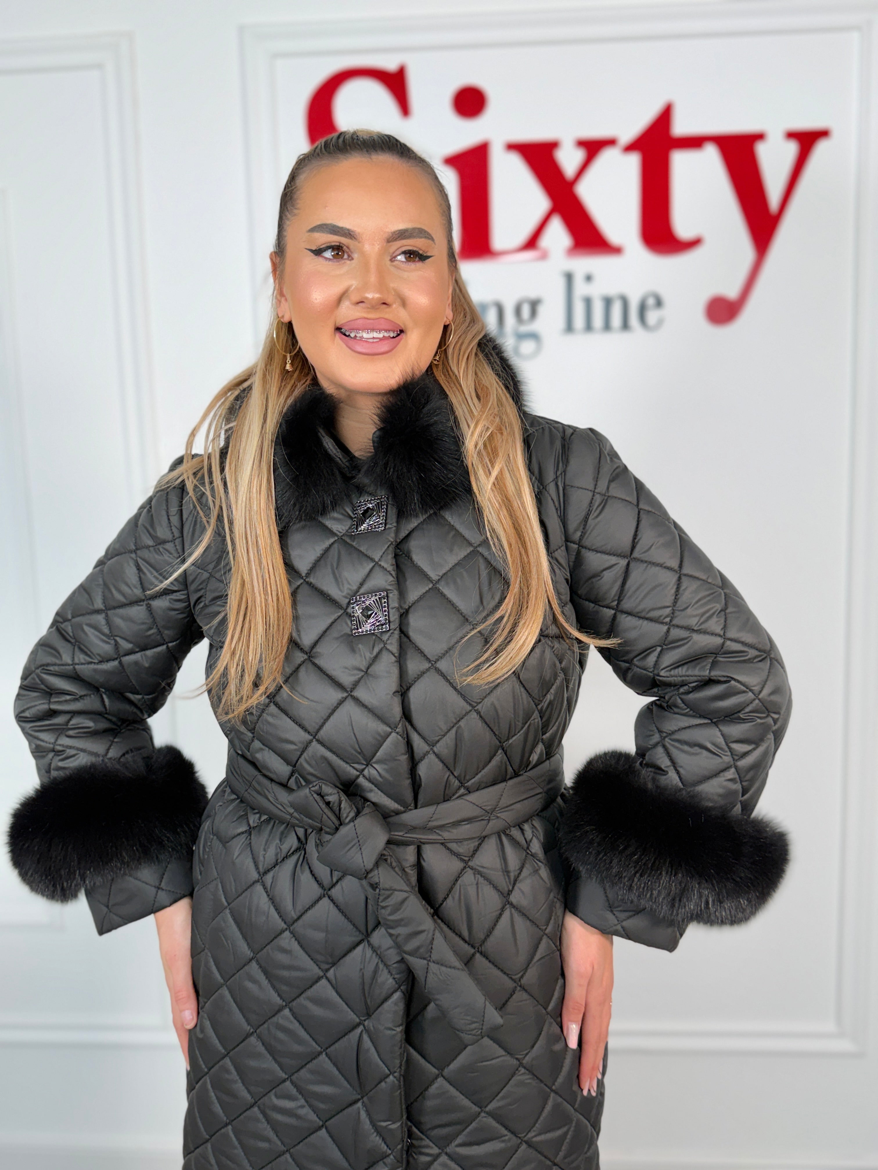 Palton fas cu blana naturala Roua