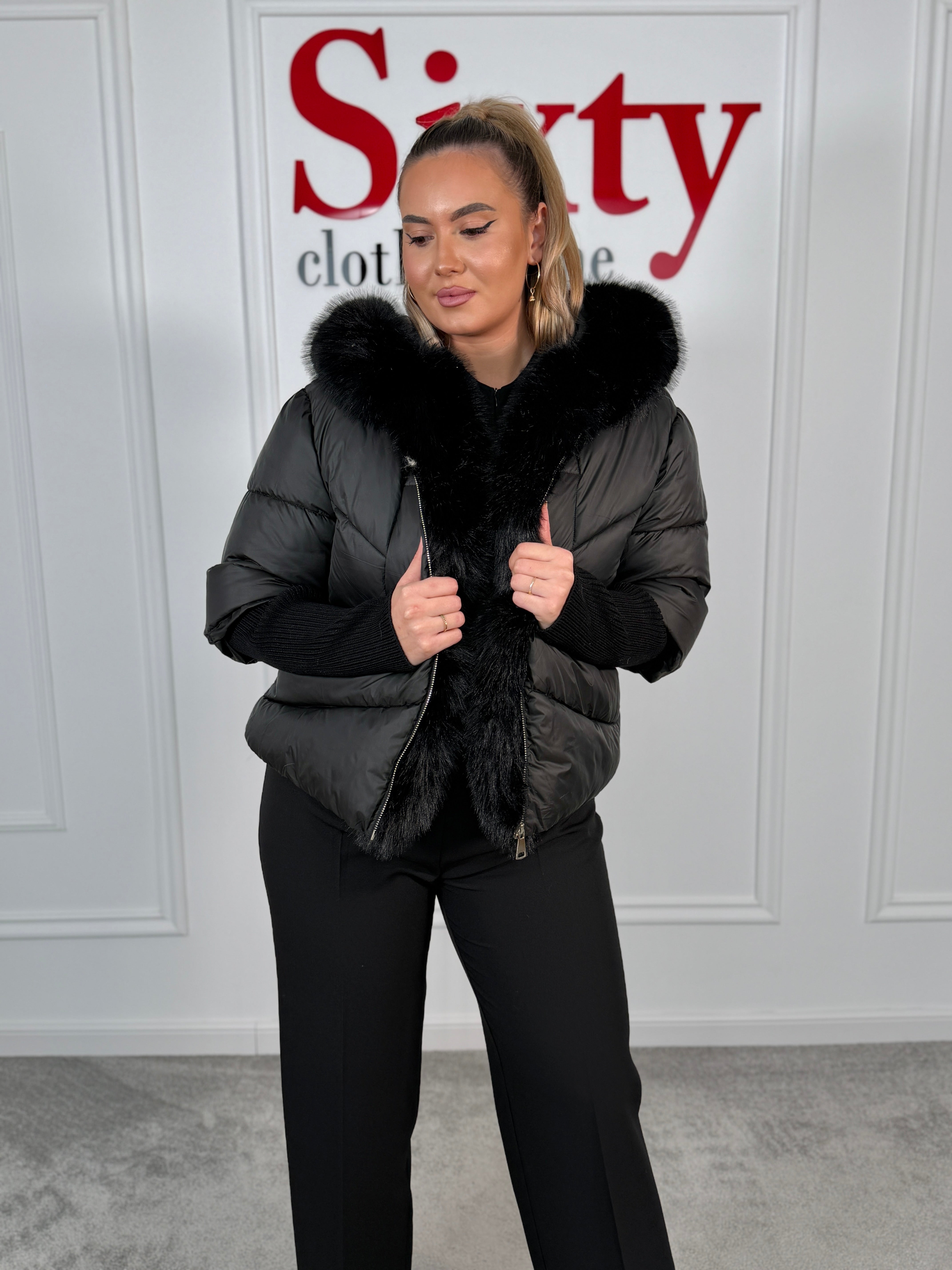 Geaca fas cu blana ecologica Ilinca