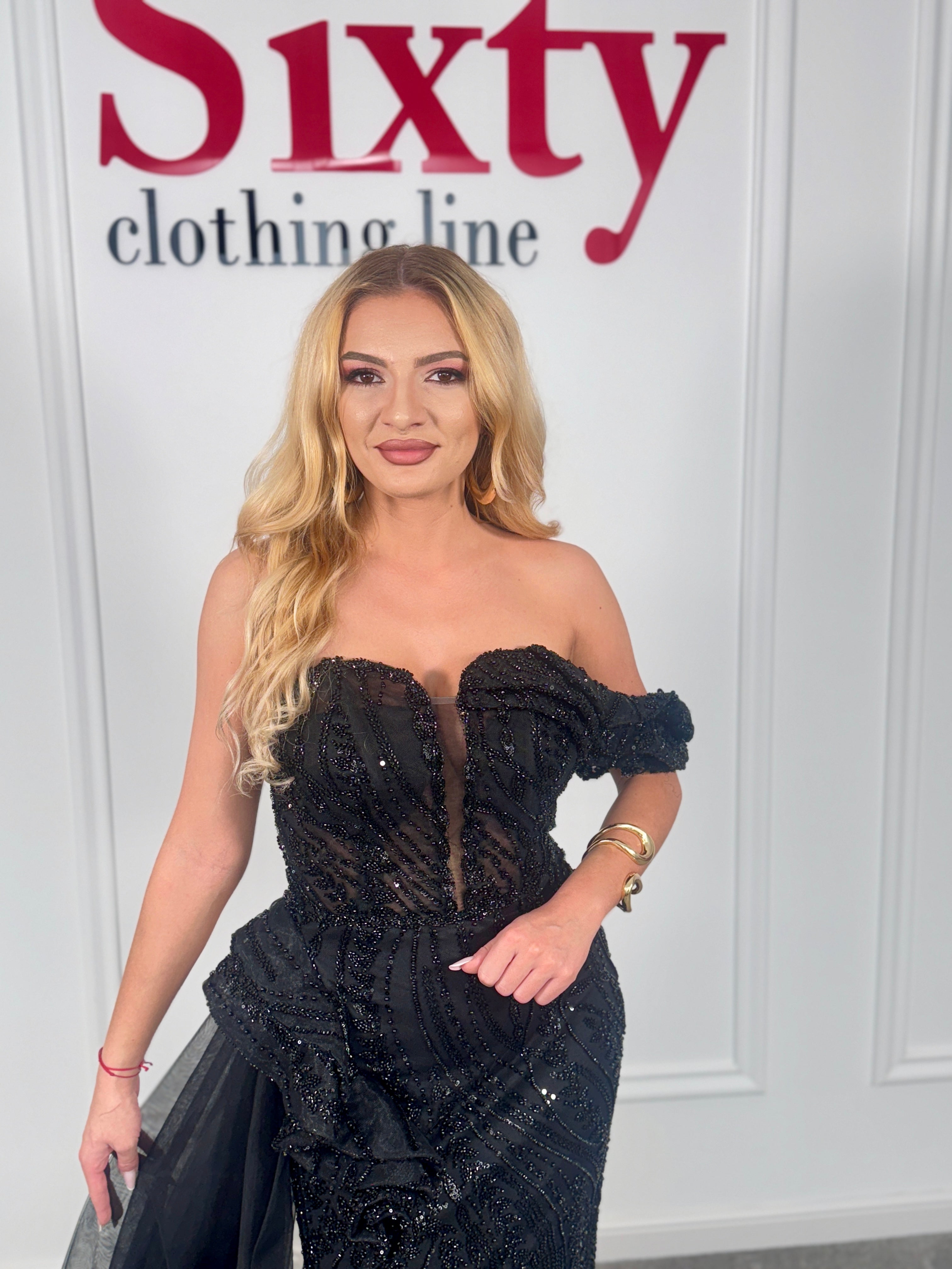 Rochie dantela cu perle Amanda