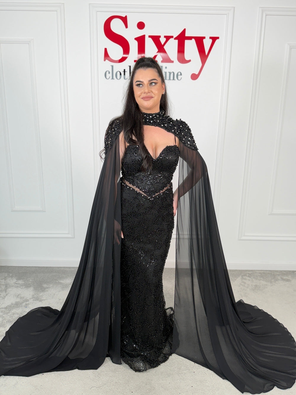 Rochie dantela cu perle Mania