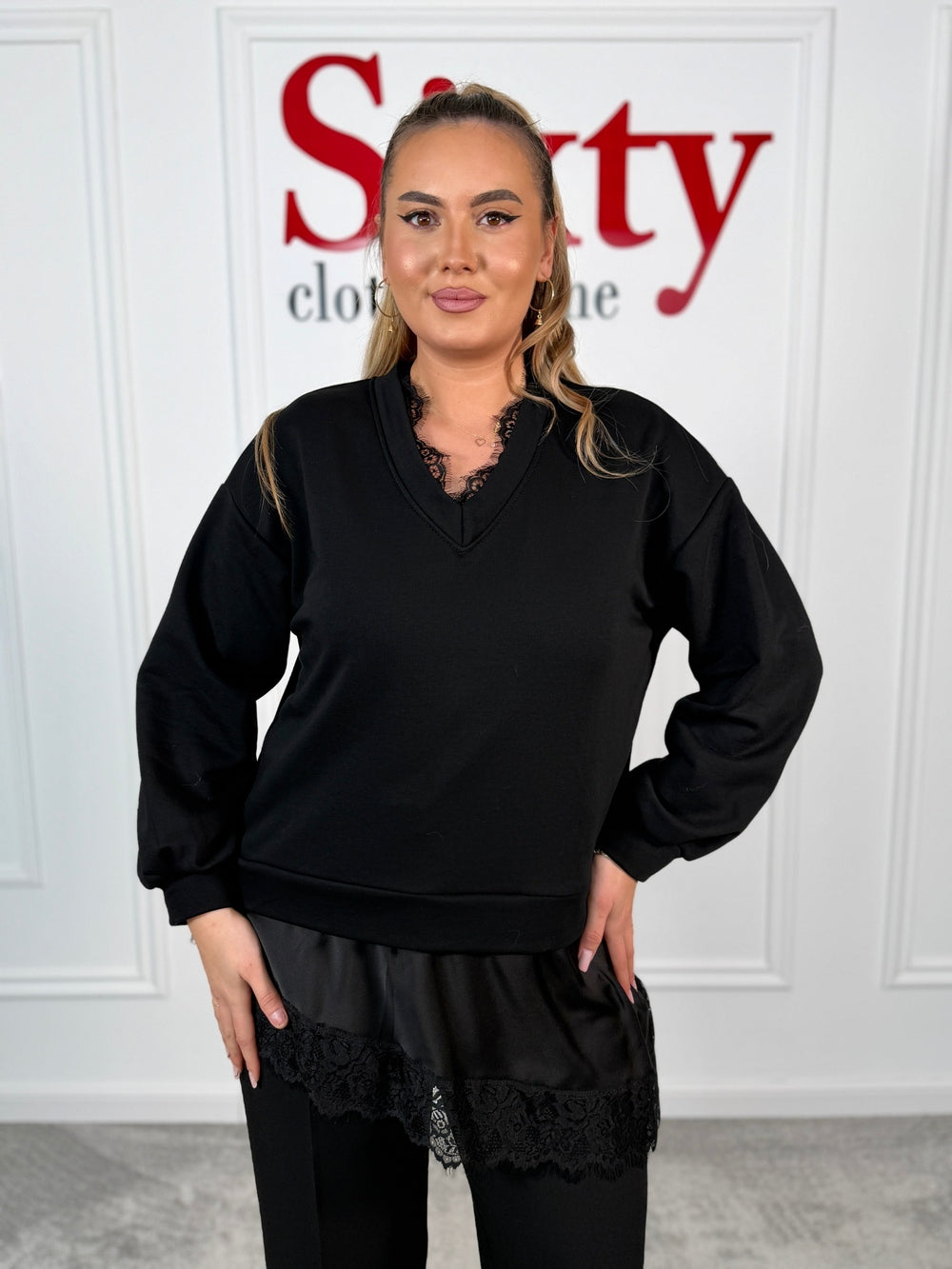 Bluza bumbac cu dantela Kika