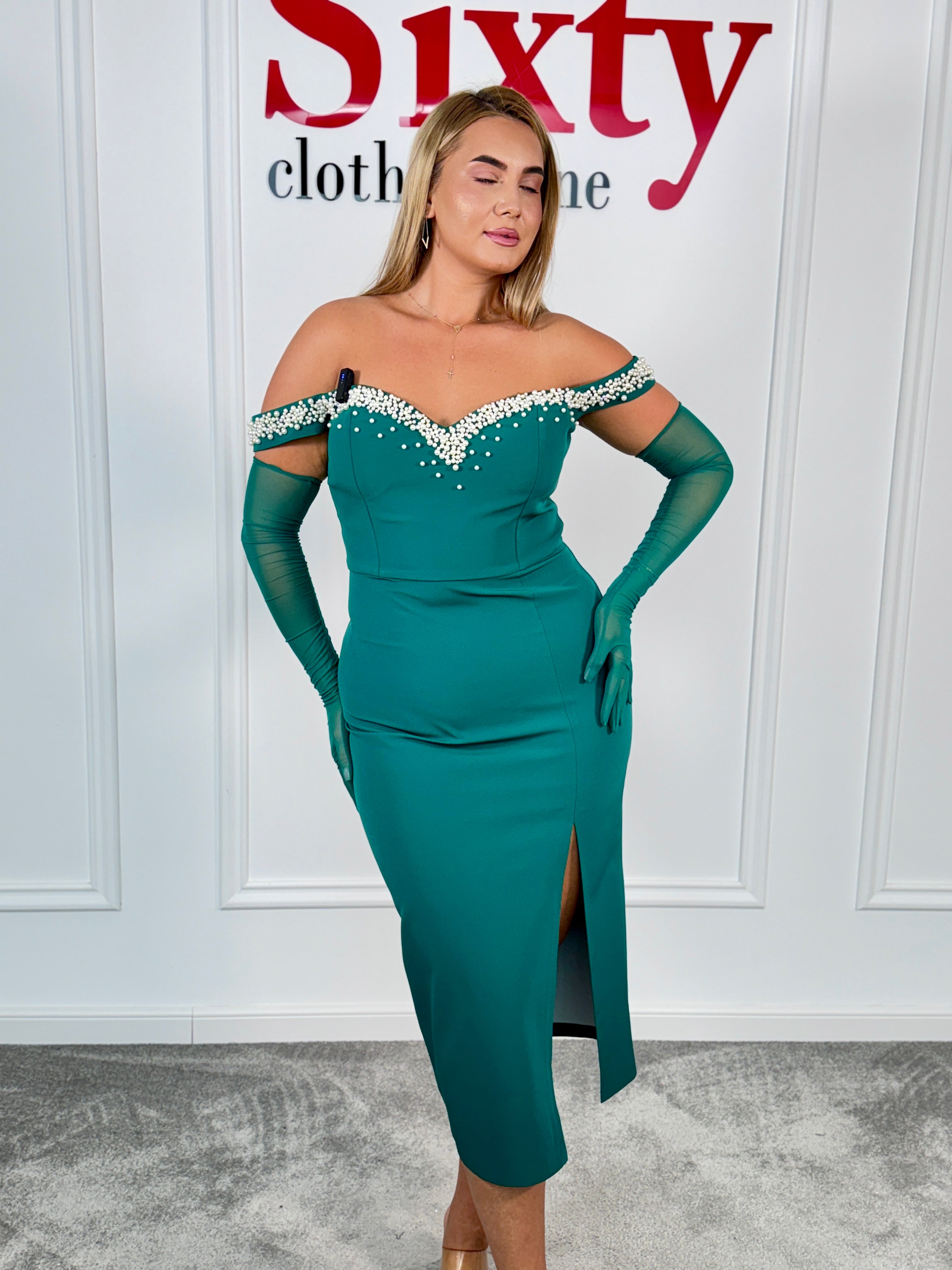 Rochie stofa cu perle Alesia