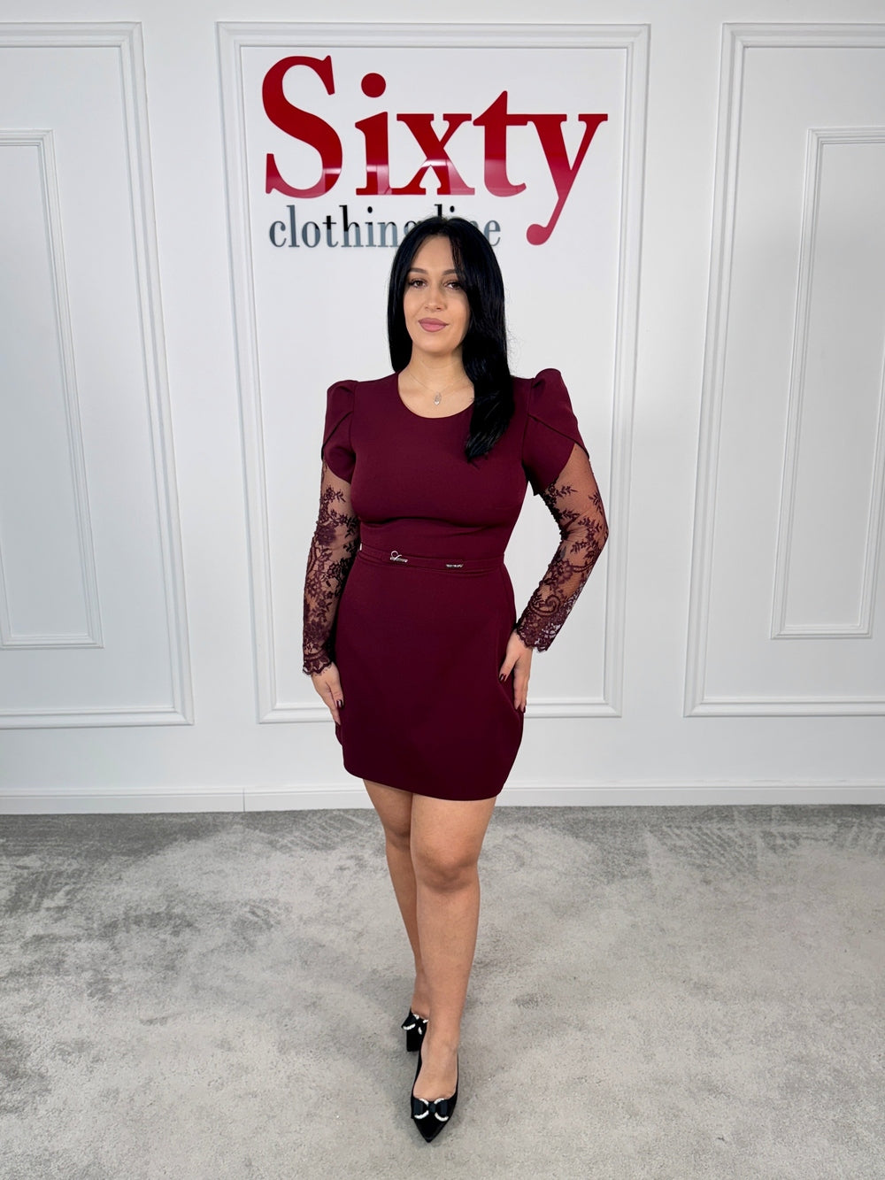 Rochie stofa cu dantela Helga