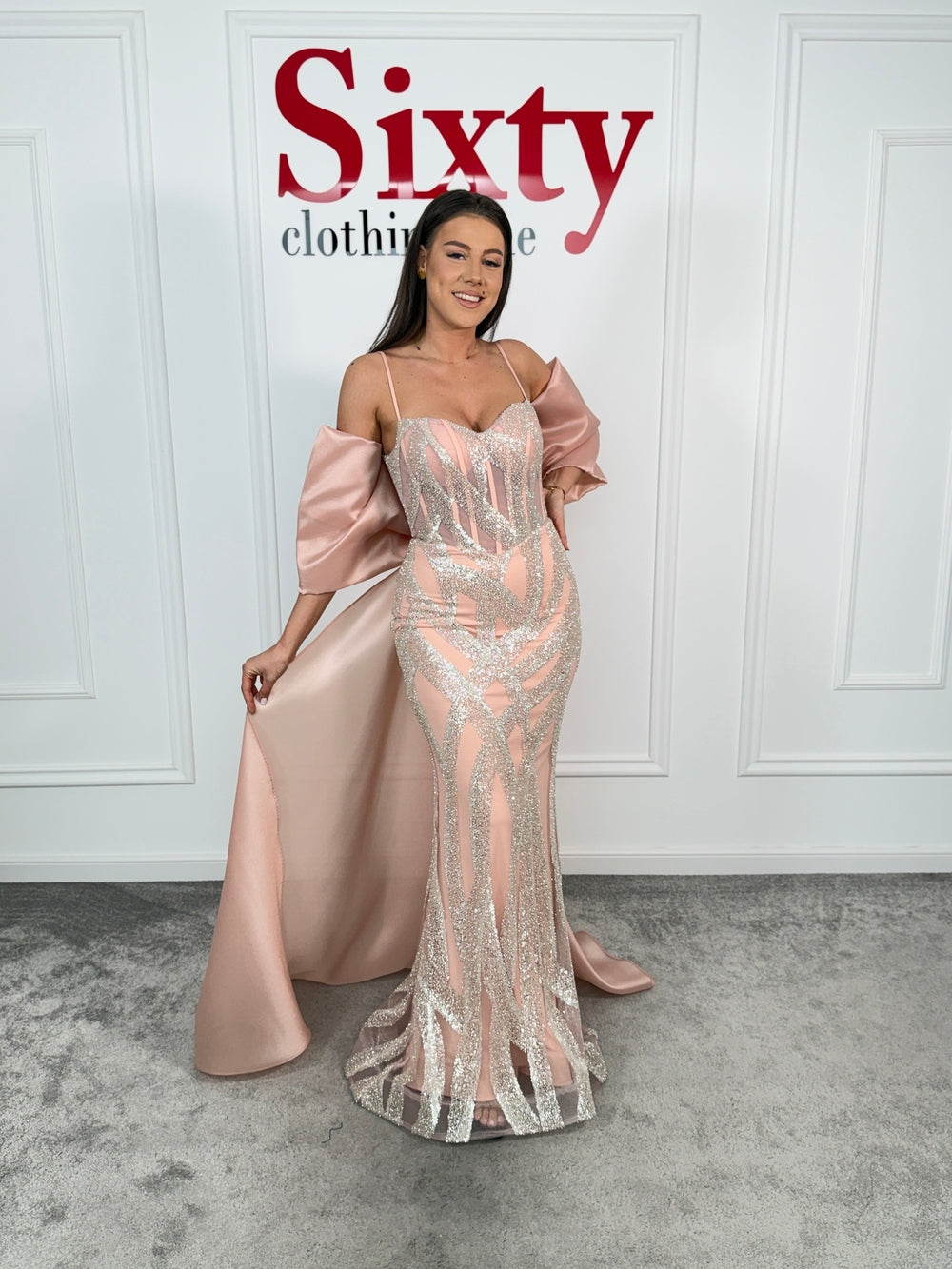 Rochie dantela cu paiete Avela