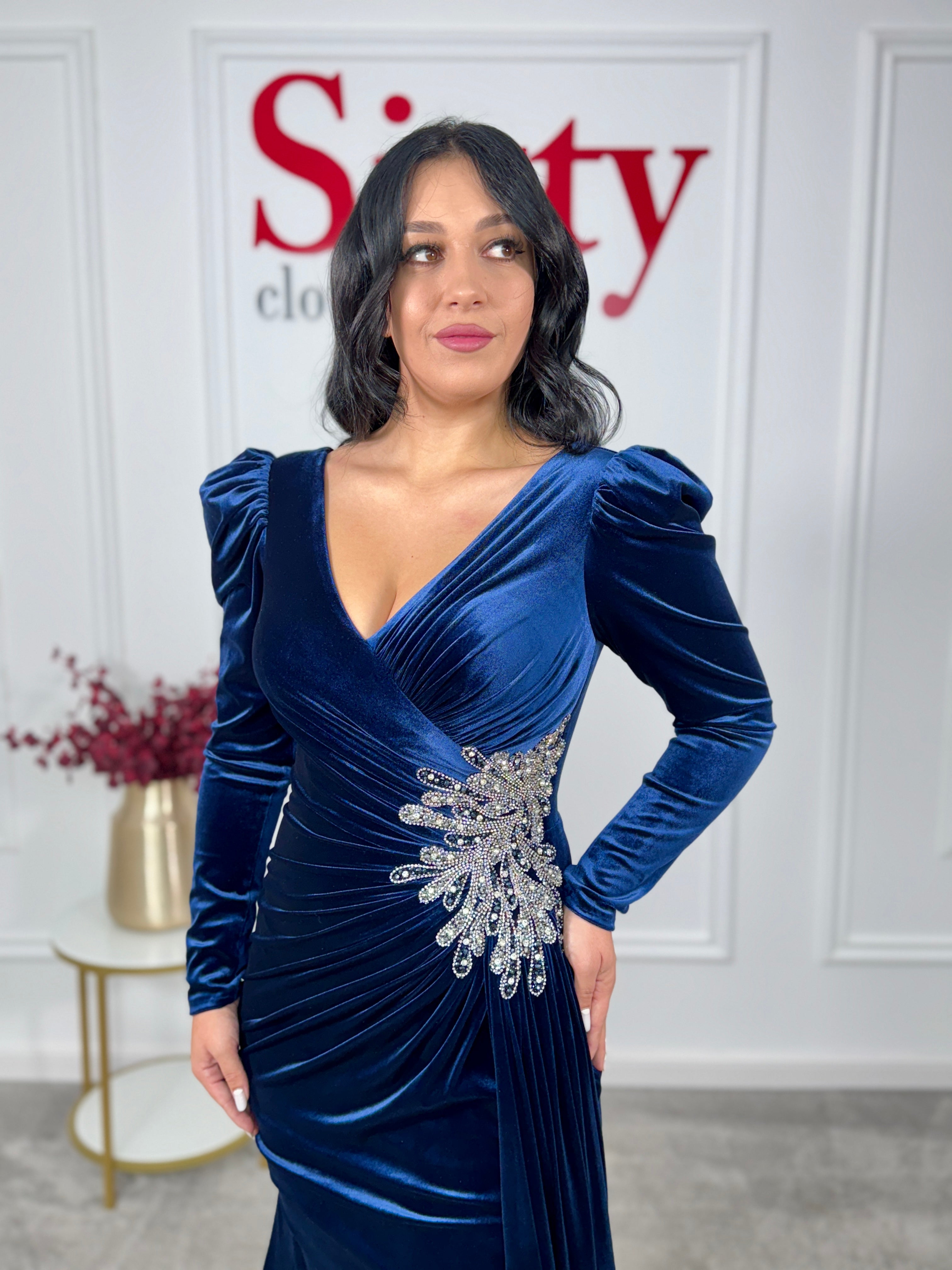 Rochie catifea cu pietre Odisea