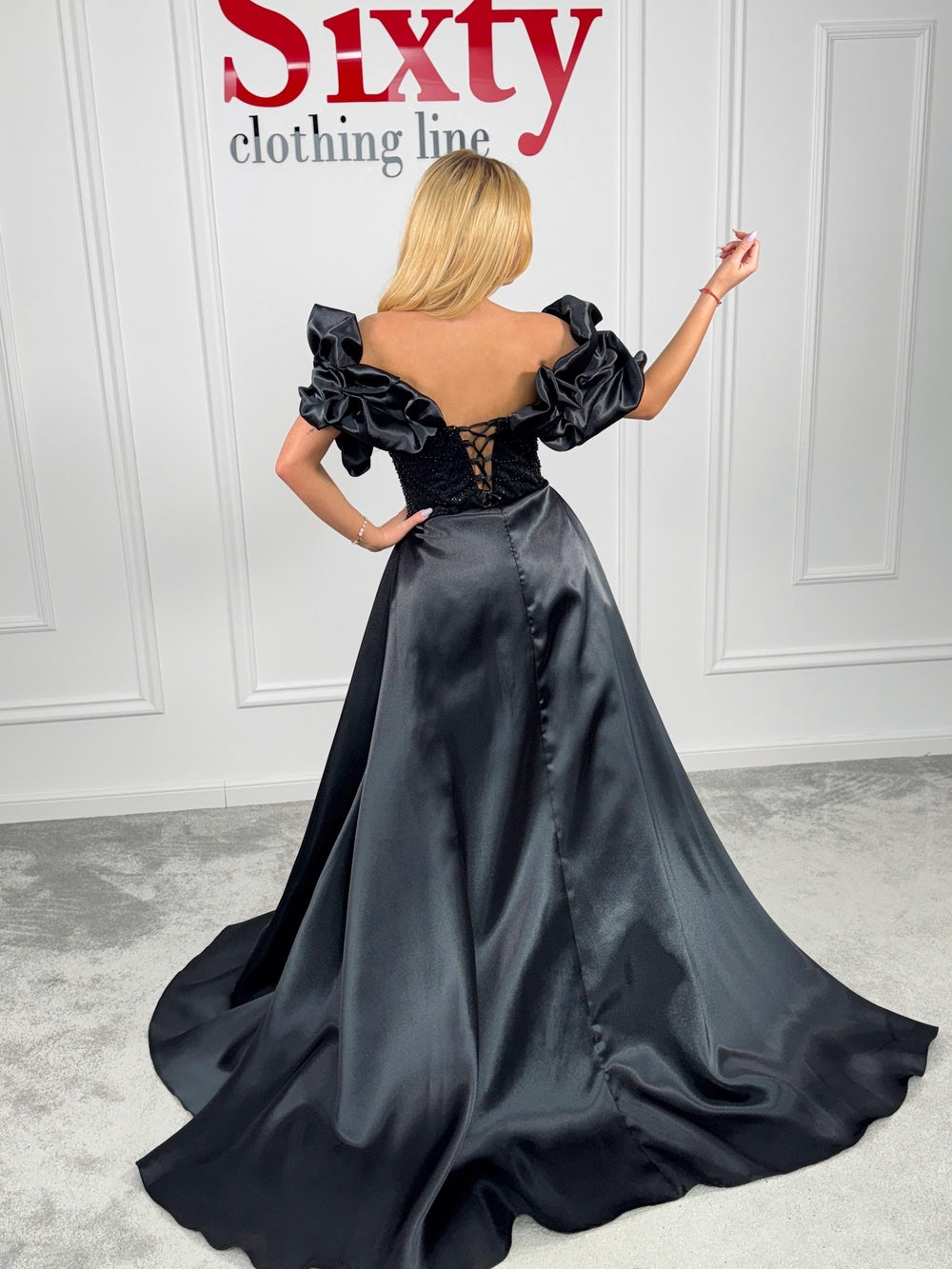 Rochie dantela cu perle Blacky