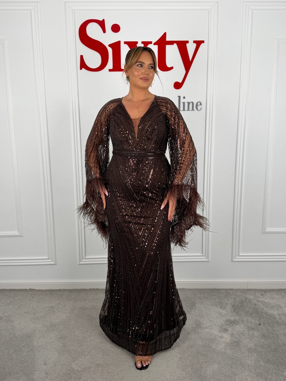 Rochie dantela cu perle Loren