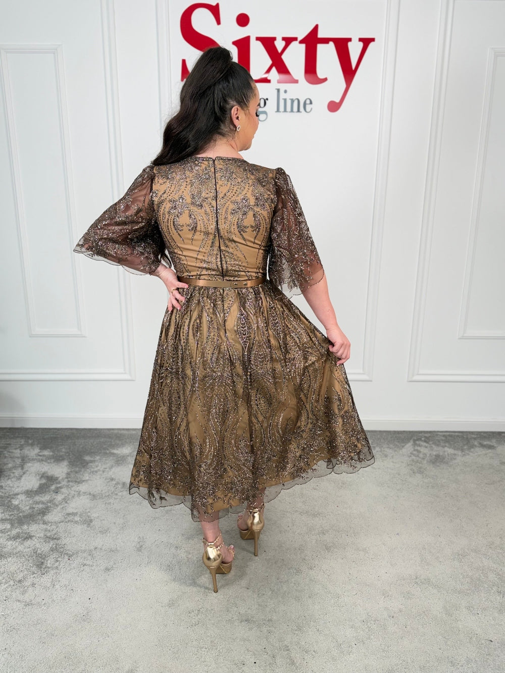 Rochie dantela cu sclipici Kia