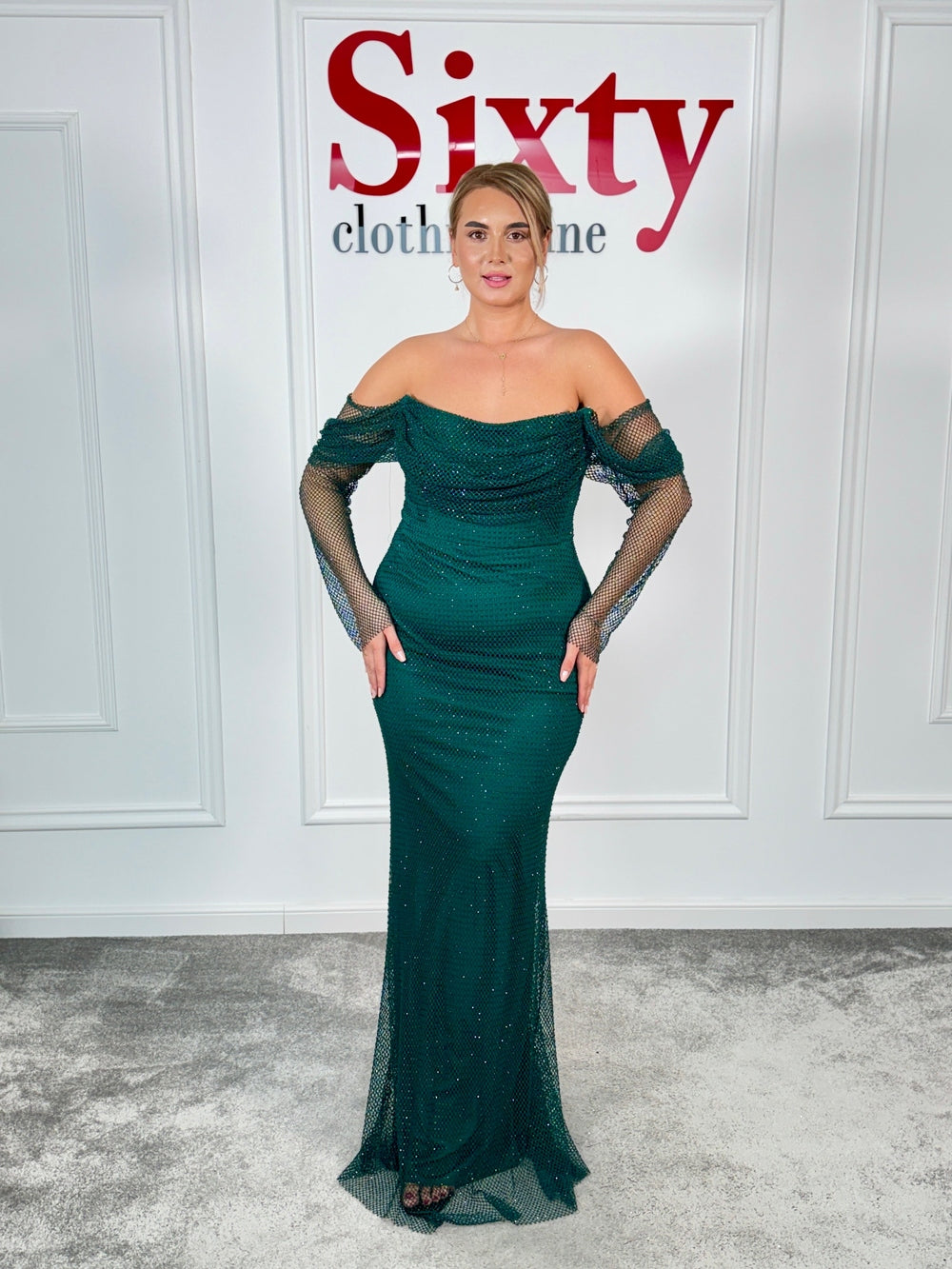 Rochie plasa cu pietre Noelia
