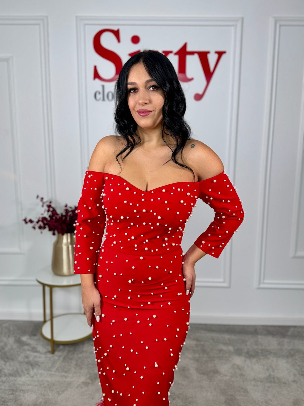 Rochie stofa cu perle Sia