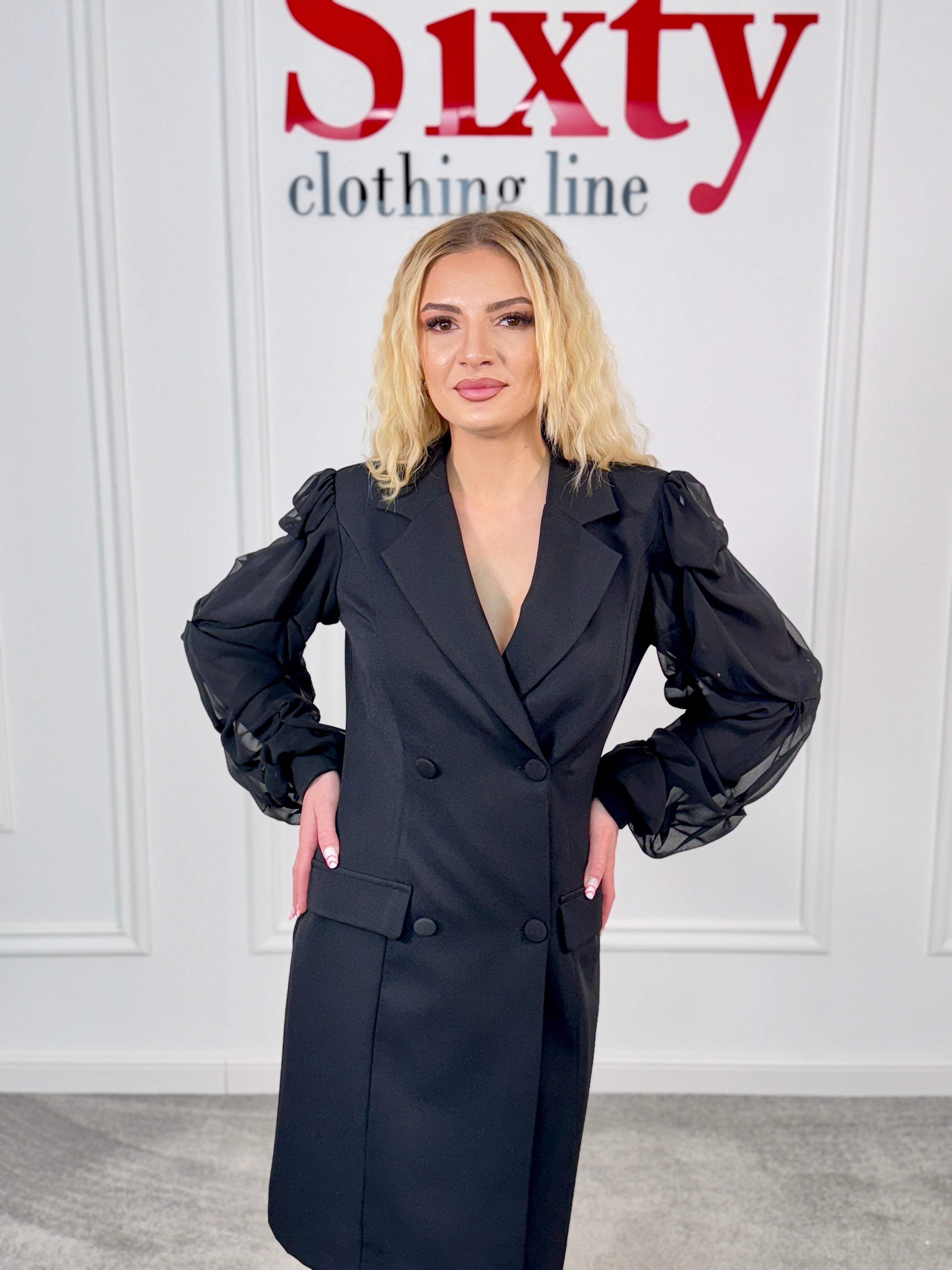 Rochie tip sacou din stofa Roselia