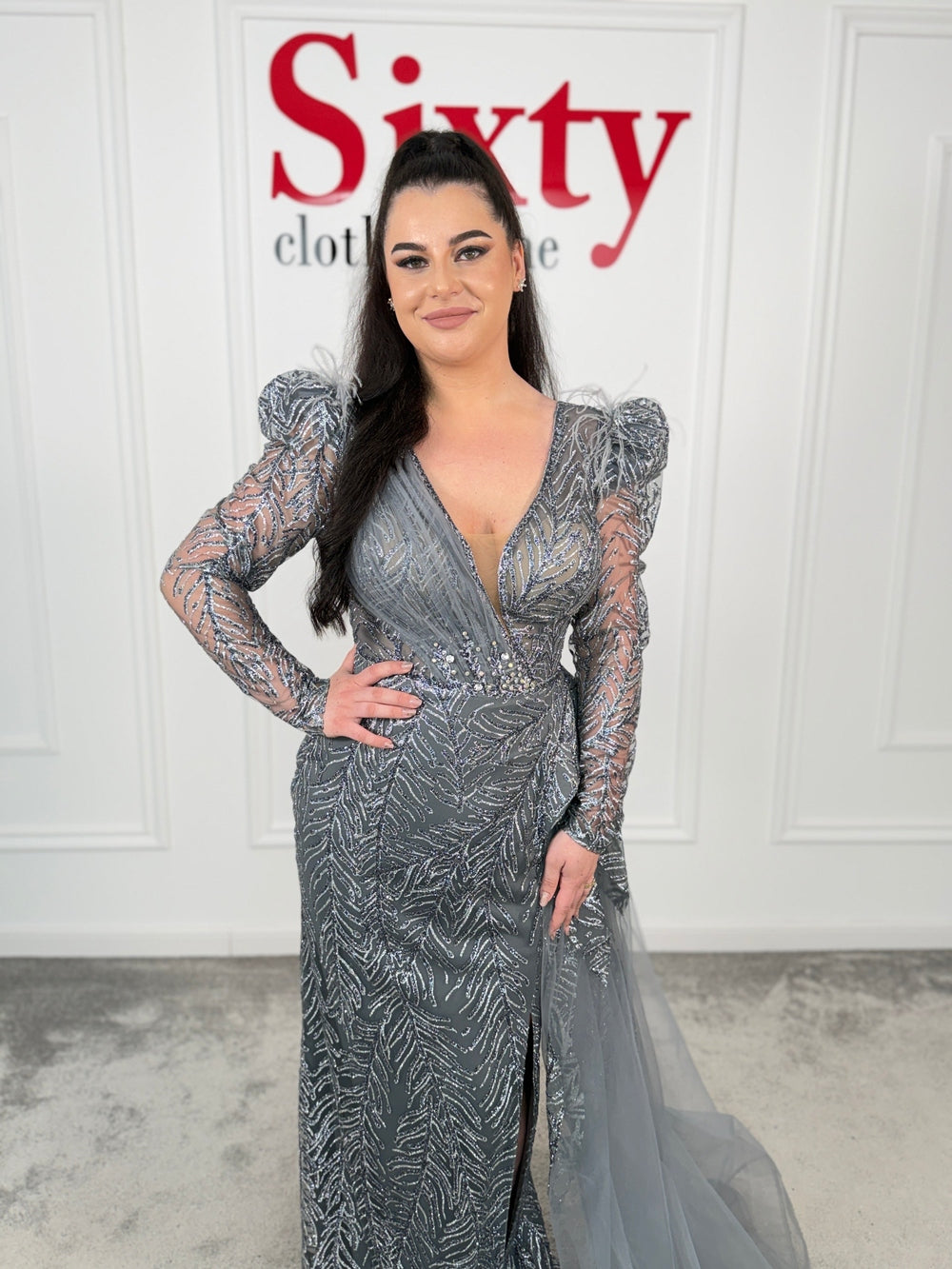 Rochie dantela cu sclipici Amina