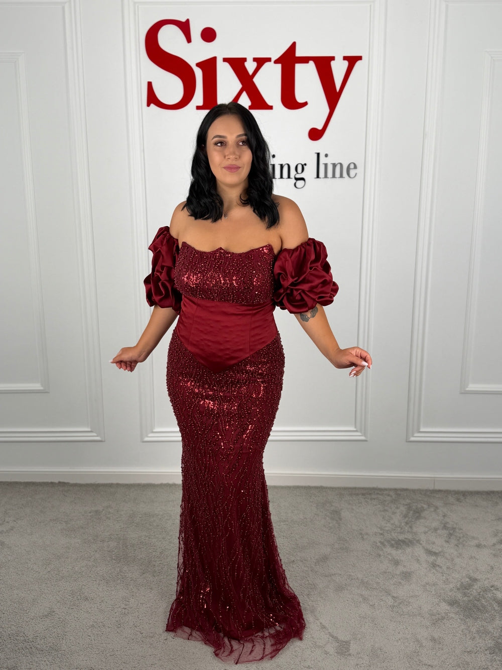 Rochie cu perle si pietre Queen
