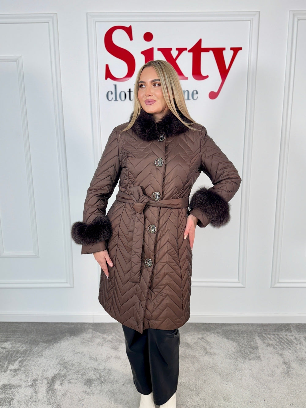 Palton fas cu blana naturala Miria