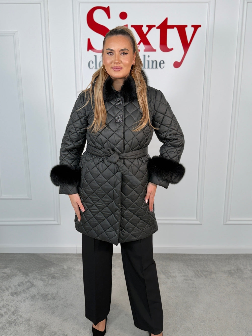 Palton fas cu blana naturala Roua