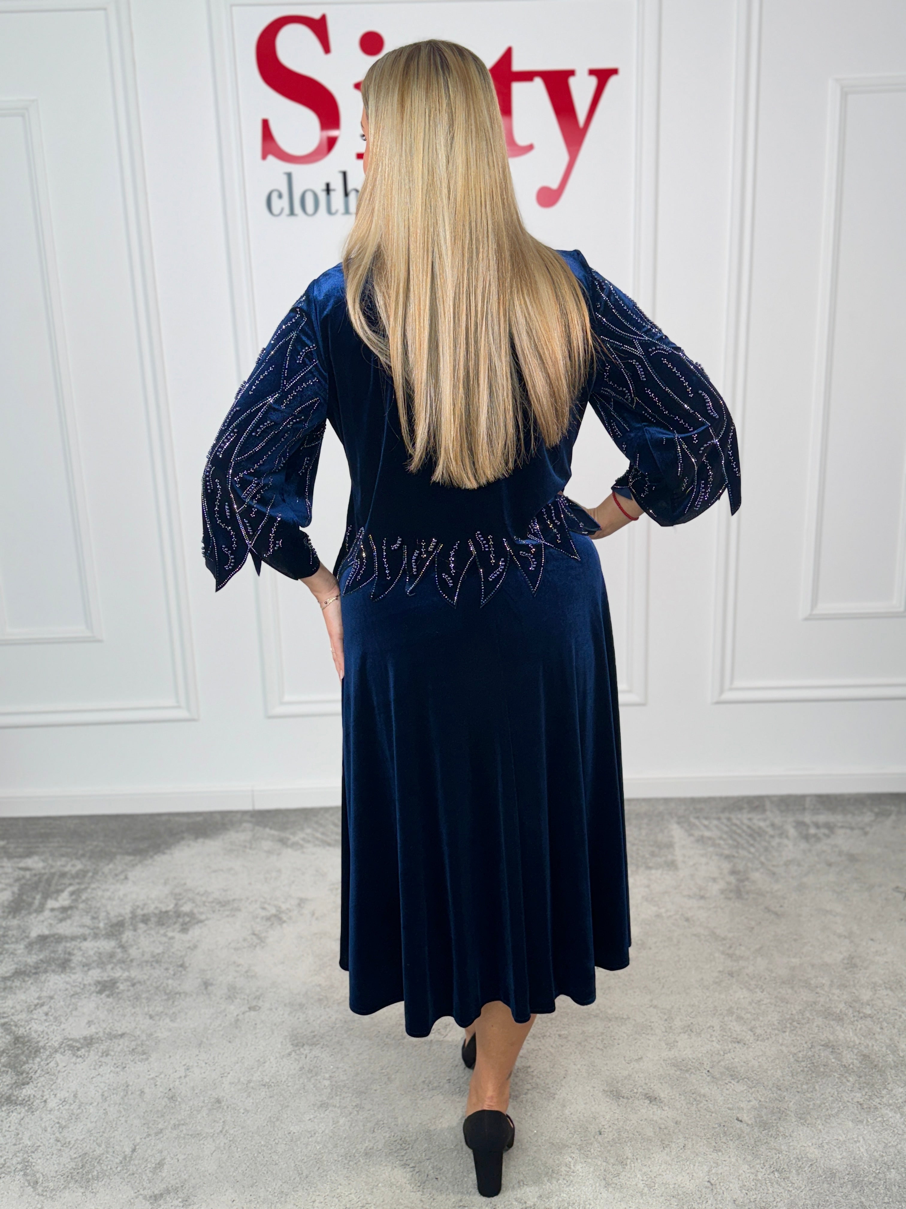 Rochie catifea cu pietre Resia