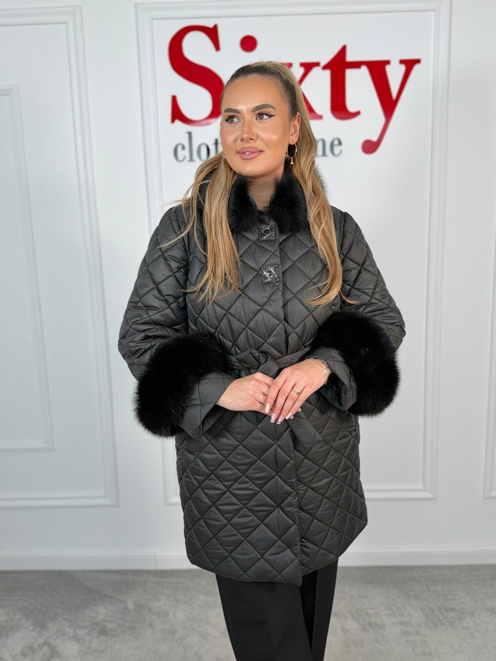 Palton fas cu blana naturala Roua