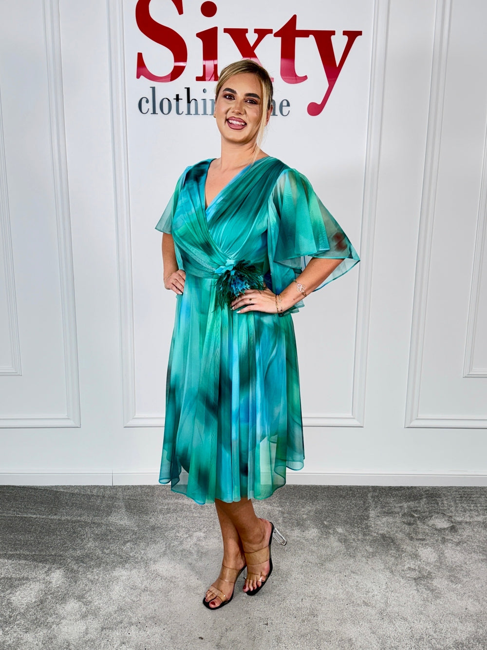 Rochie voal cu imprimeu Sarah