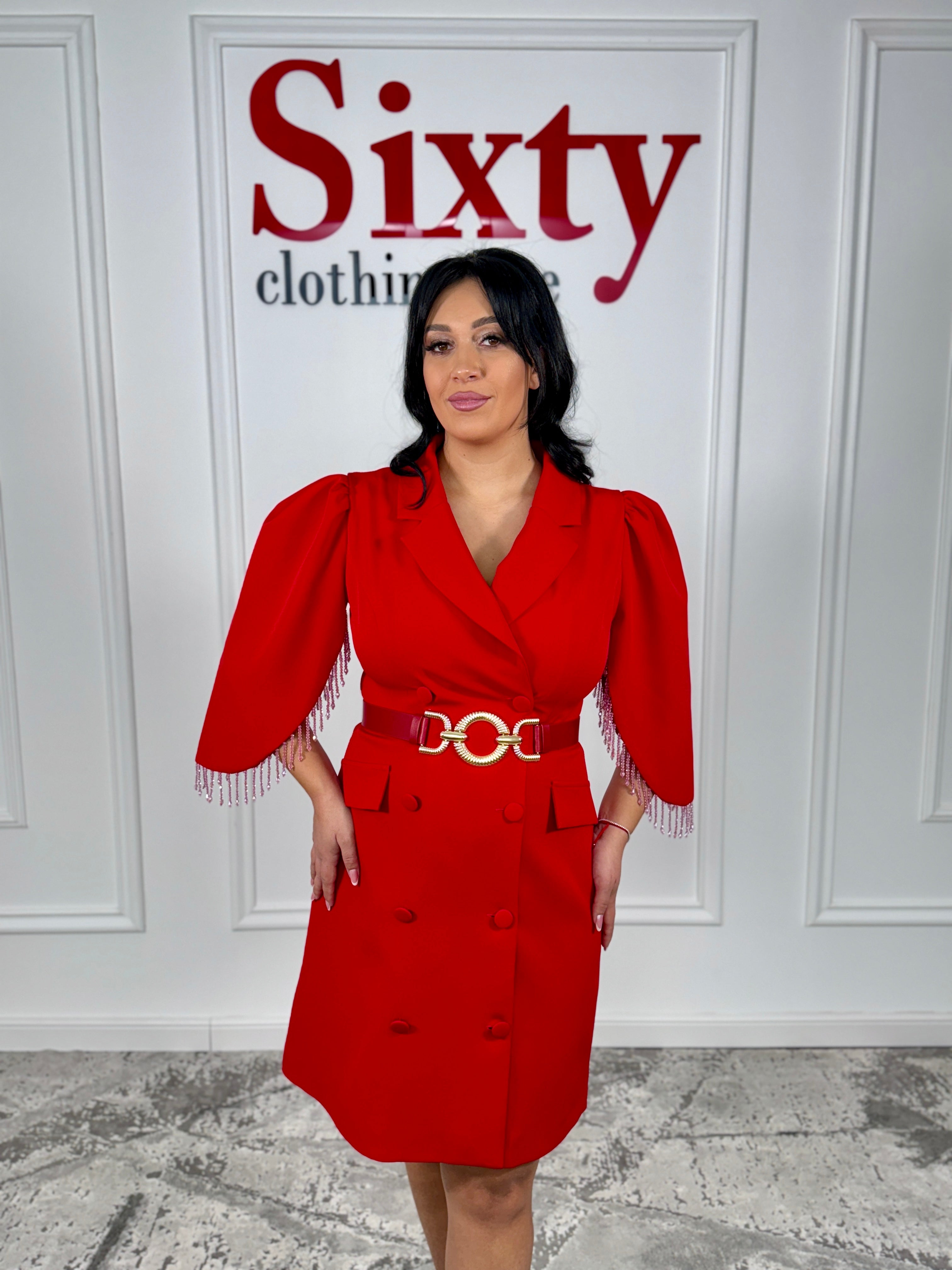 Rochie stofa tip sacou Scarlet