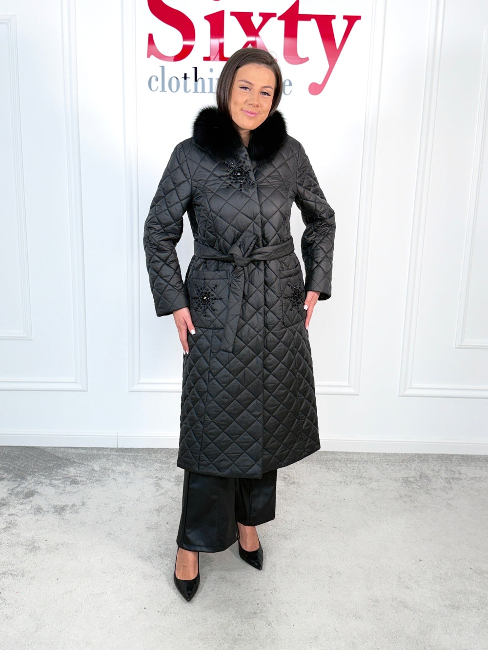 Palton fas cu blana naturala Chleo