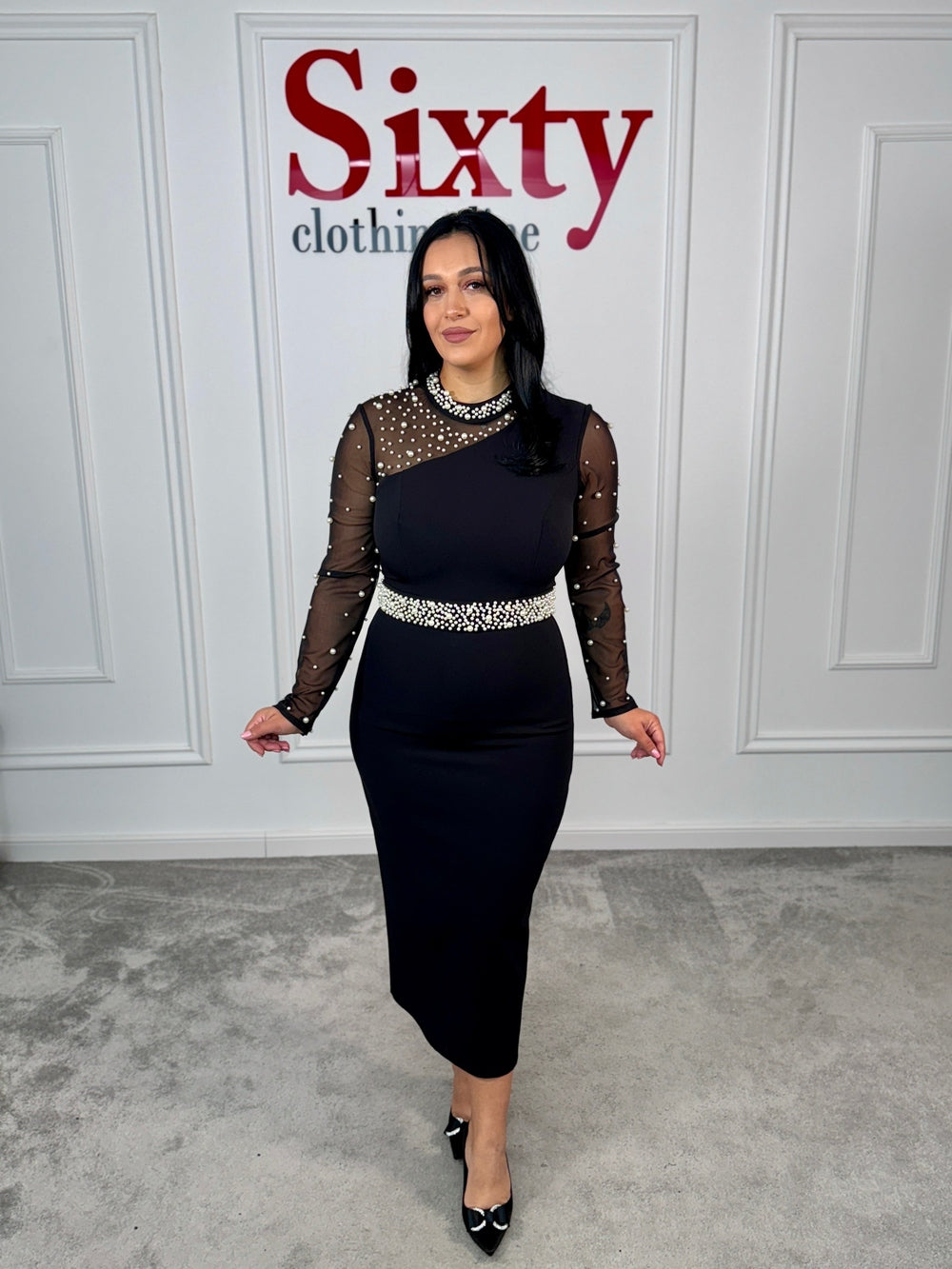 Rochie stofa cu perle Adora