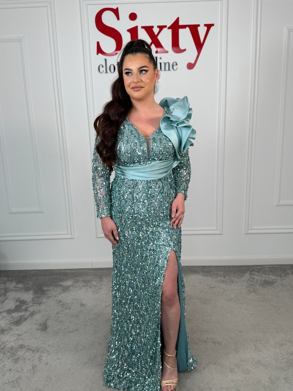 Rochie dantela cu paiete Carla