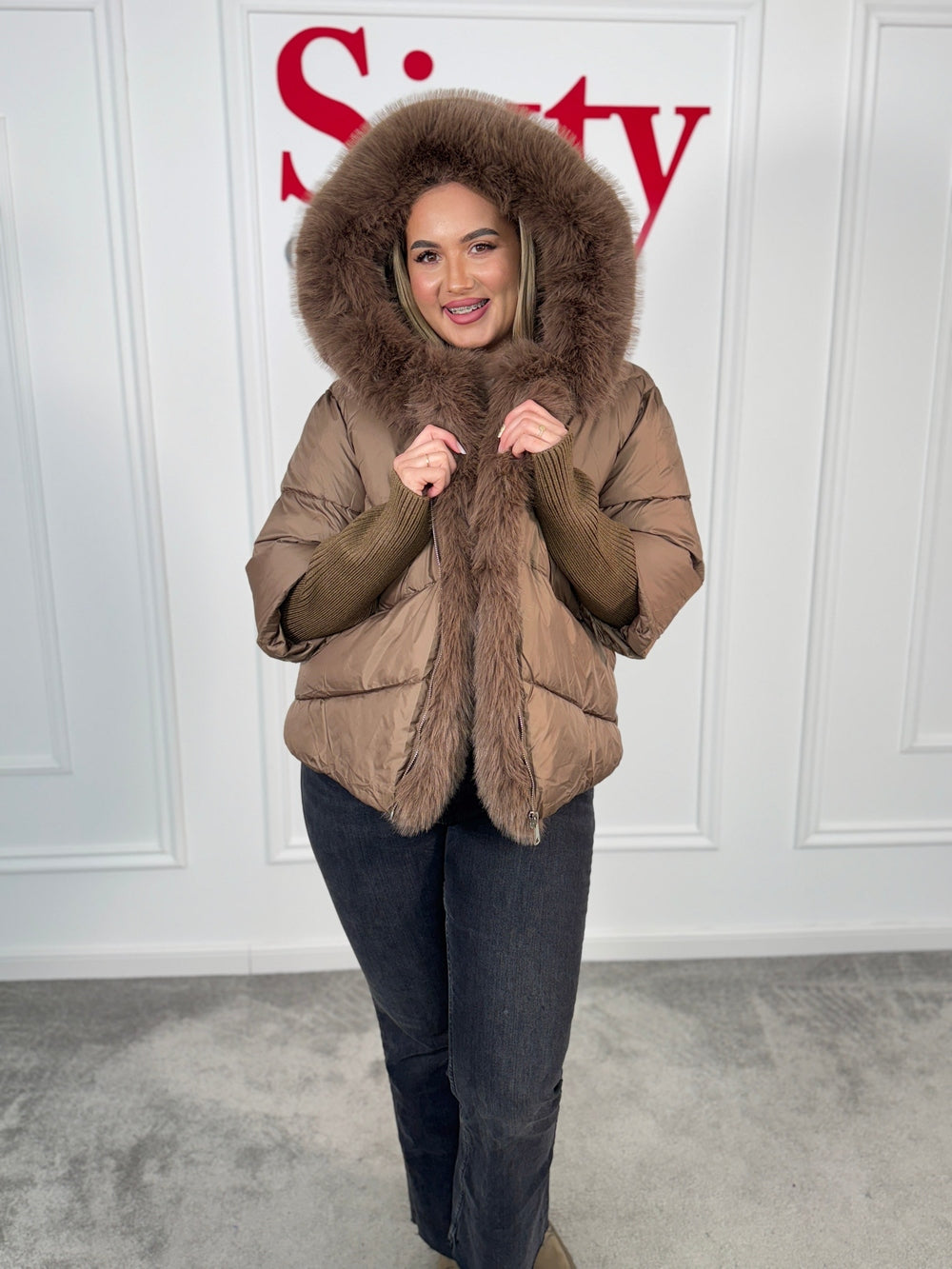 Geaca fas cu blana ecologica Ilinca