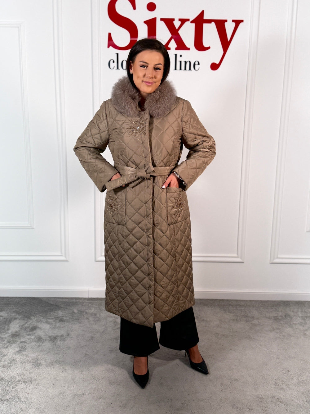 Palton fas cu blana naturala Chleo