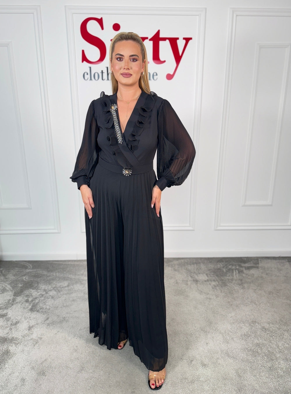 Salopeta voal plisat Raisa