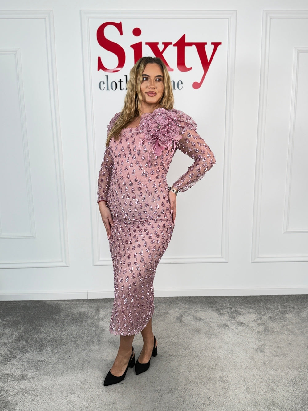 Rochie dantela cu paiete Celia