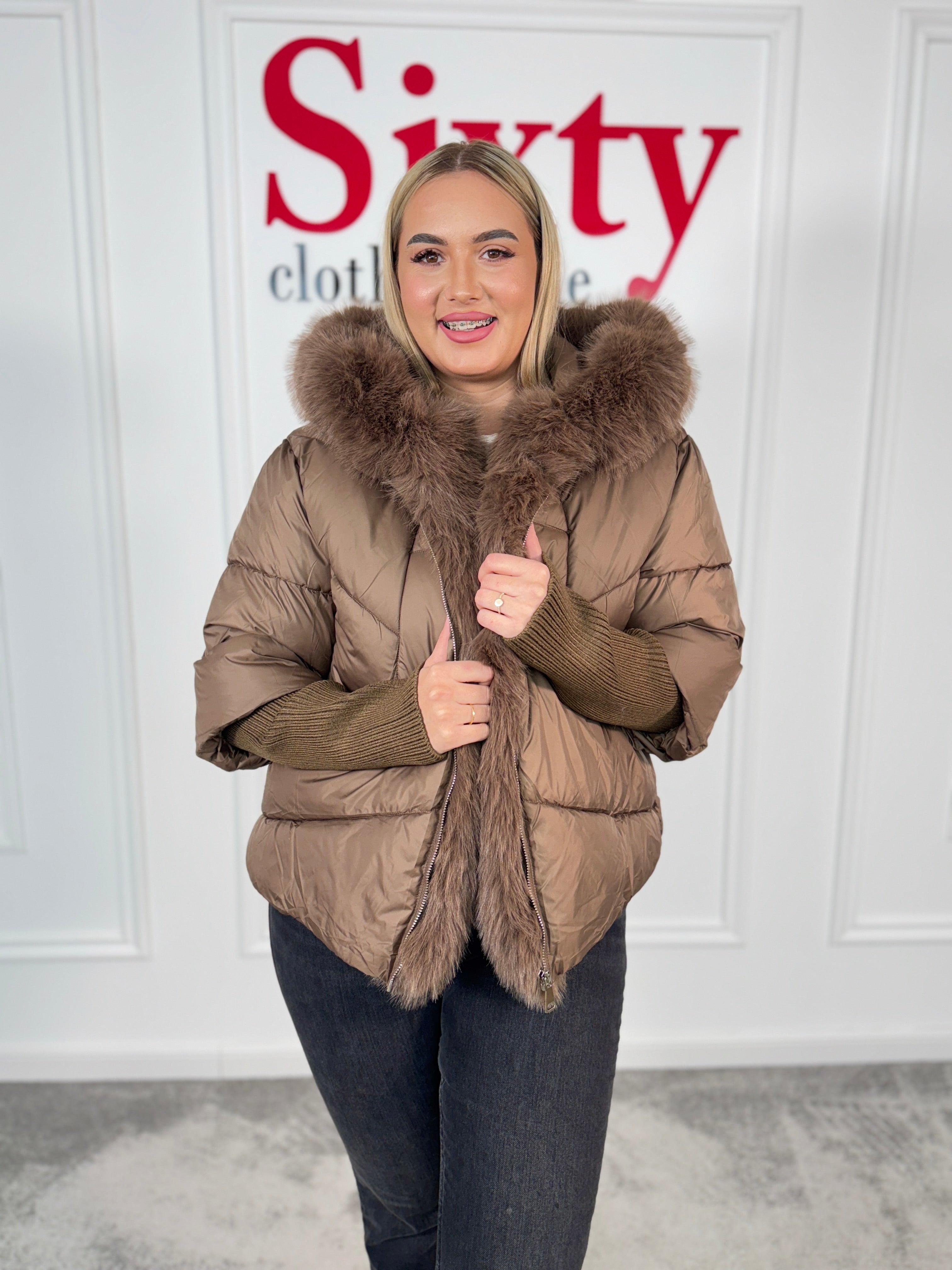 Geaca fas cu blana ecologica Ilinca