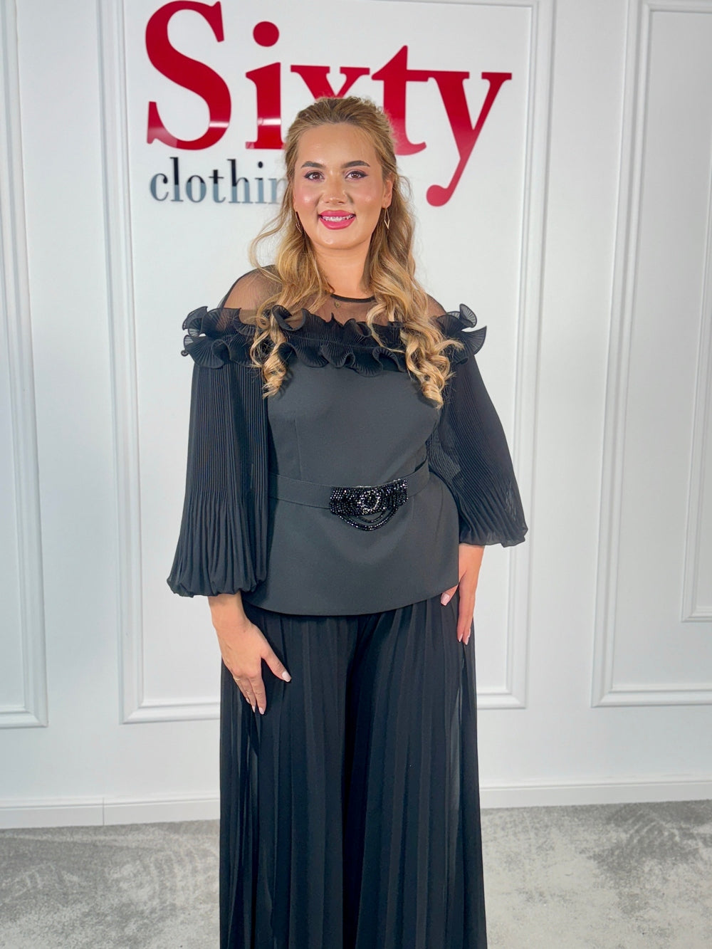 Salopeta voal plisat Sia