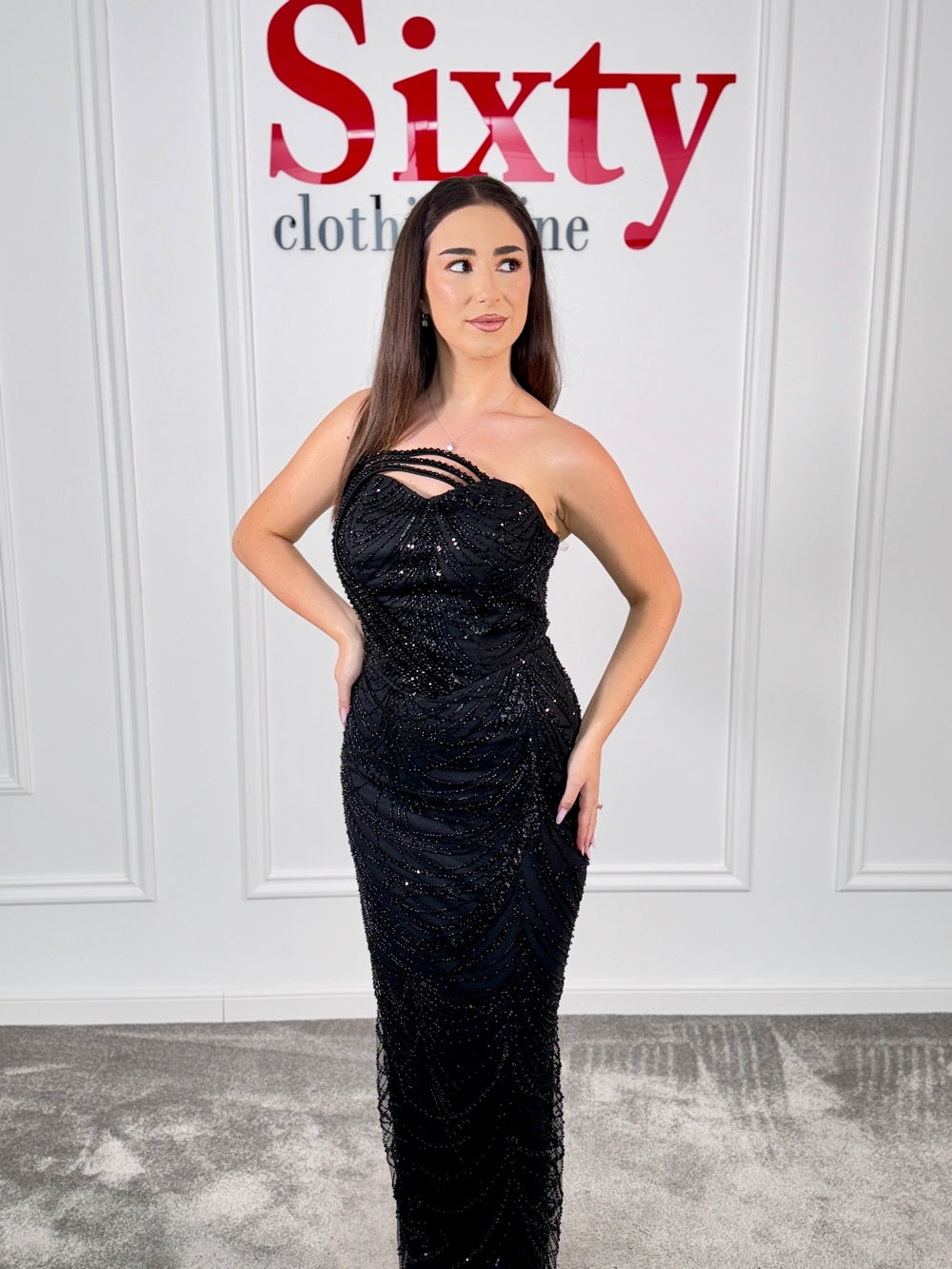 Rochie dantela cu perle Petra