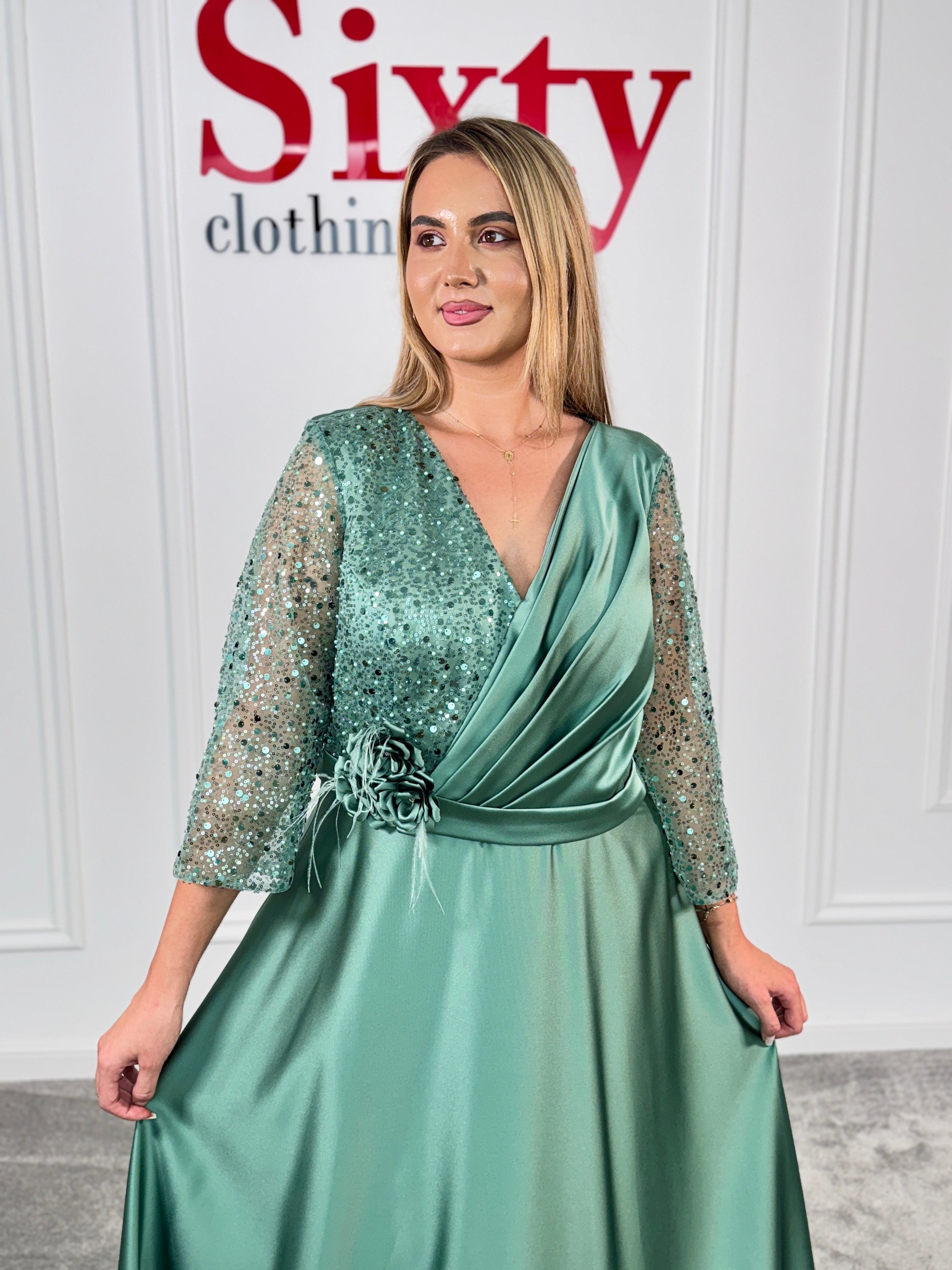 Rochie tafta cu paiete Eselia