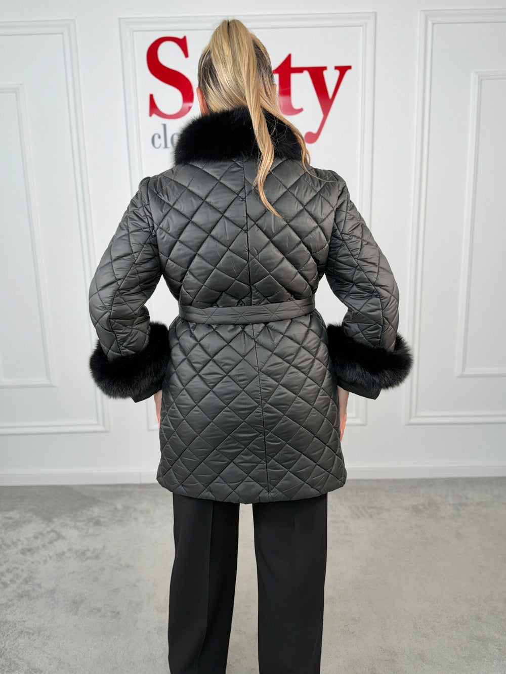 Palton fas cu blana naturala Roua