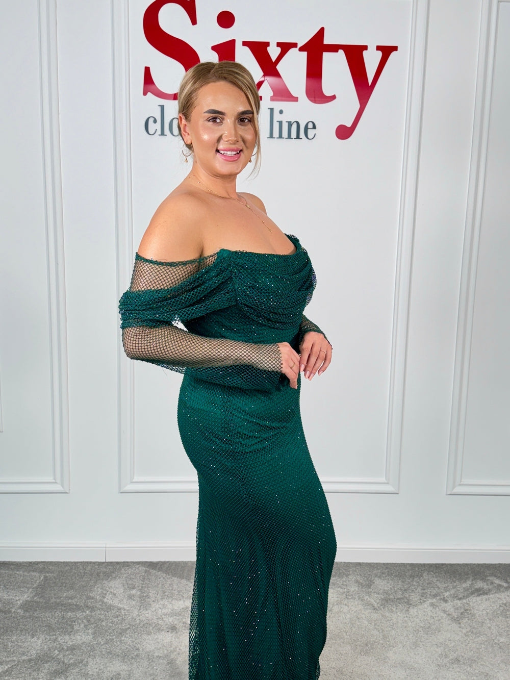 Rochie plasa cu pietre Noelia