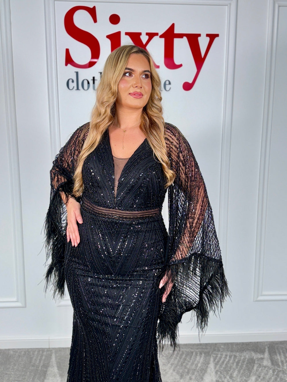Rochie dantela cu perle Loren