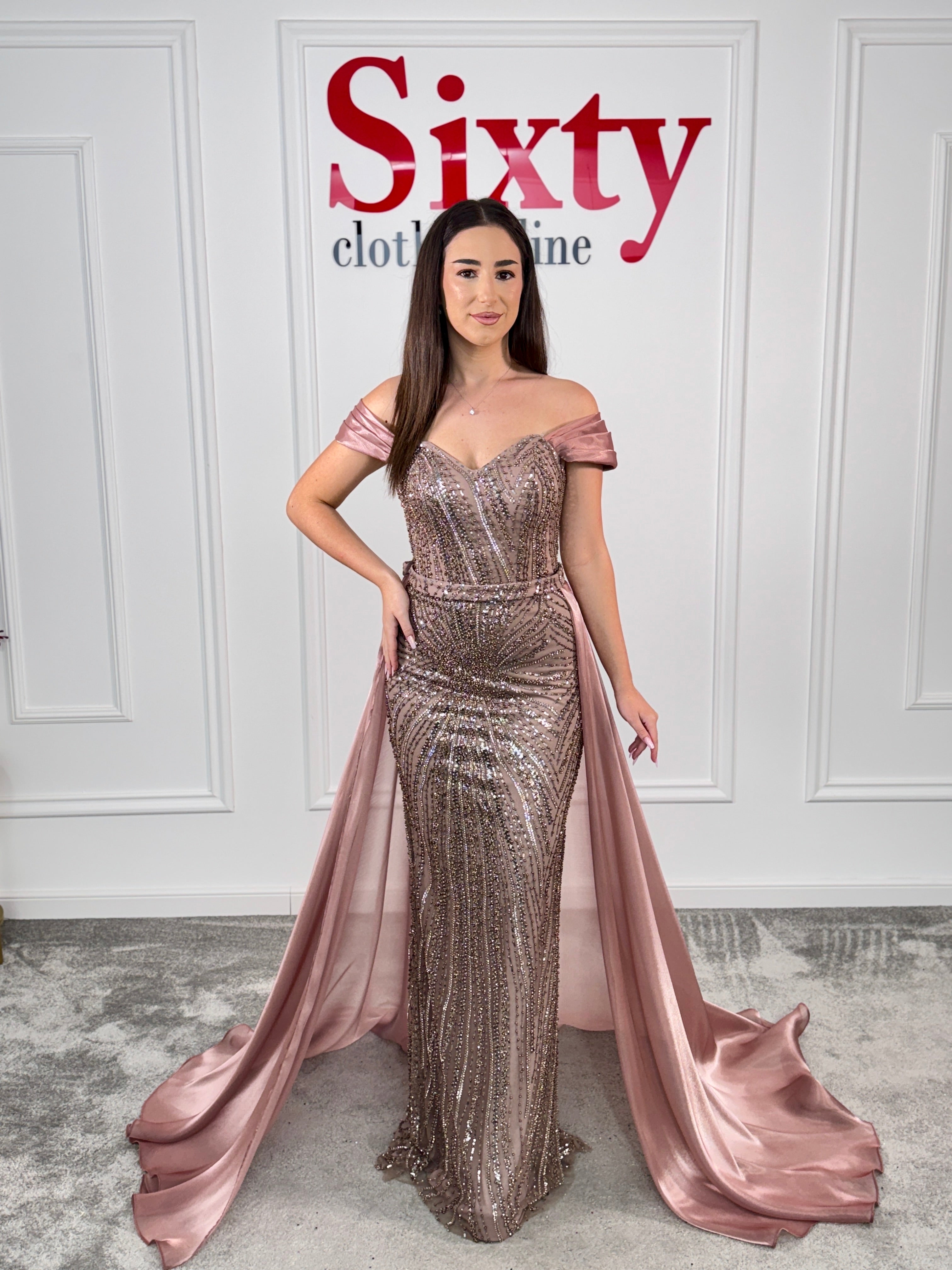 Rochie dantela cu perle Elegance