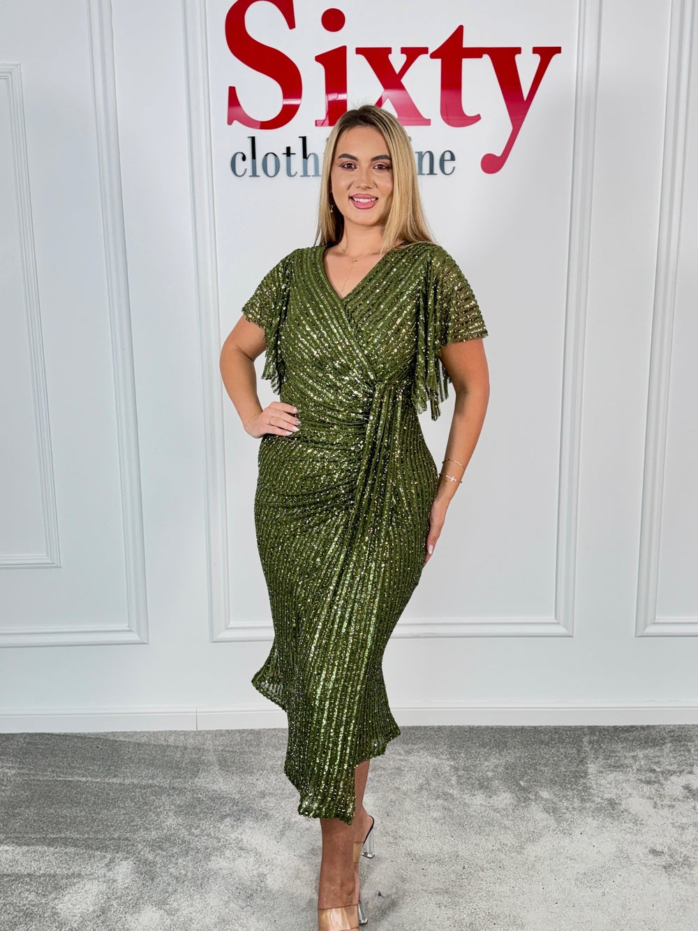 Rochie dantela cu paiete Simina