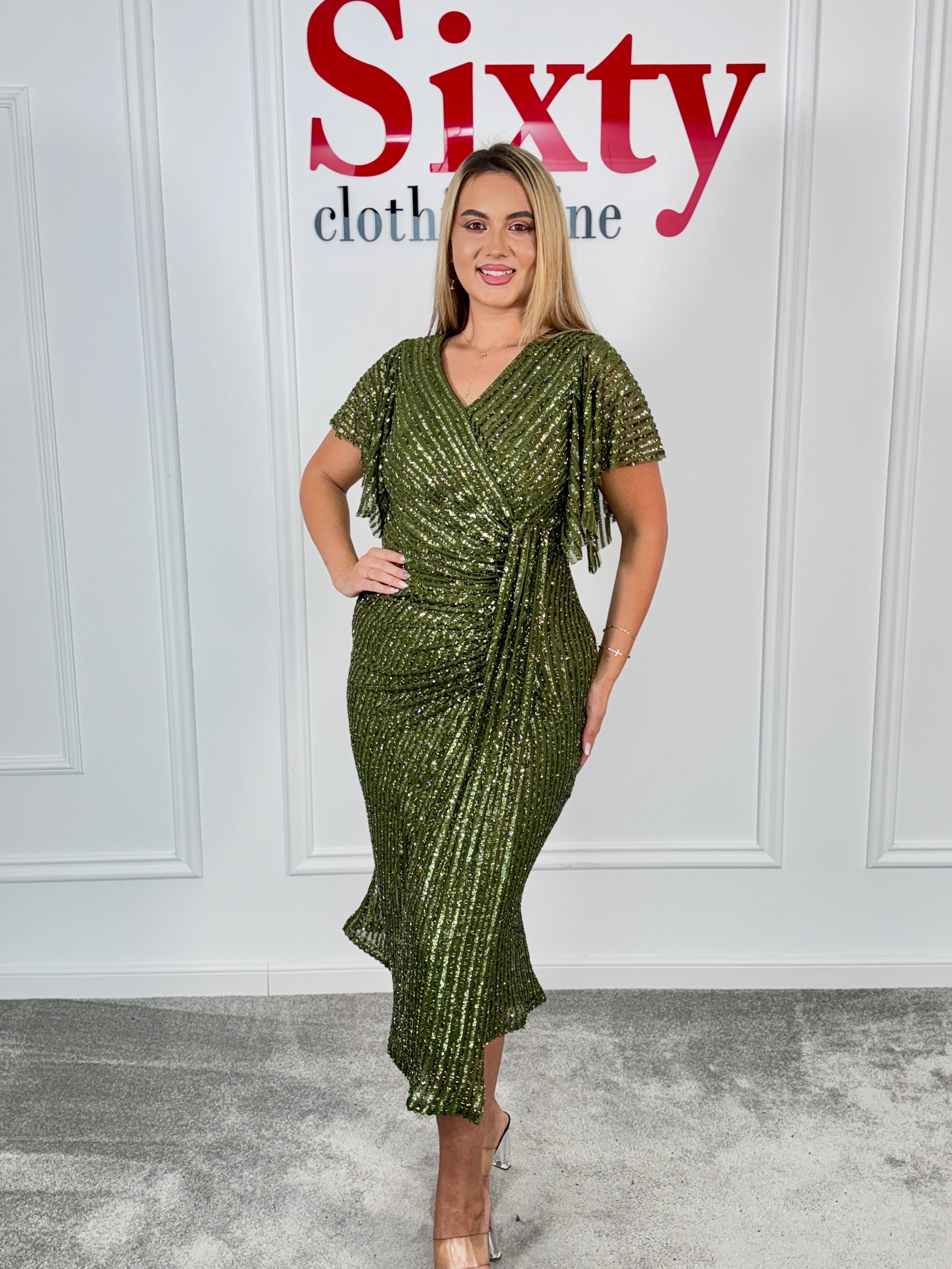 Rochie dantela cu paiete Simina