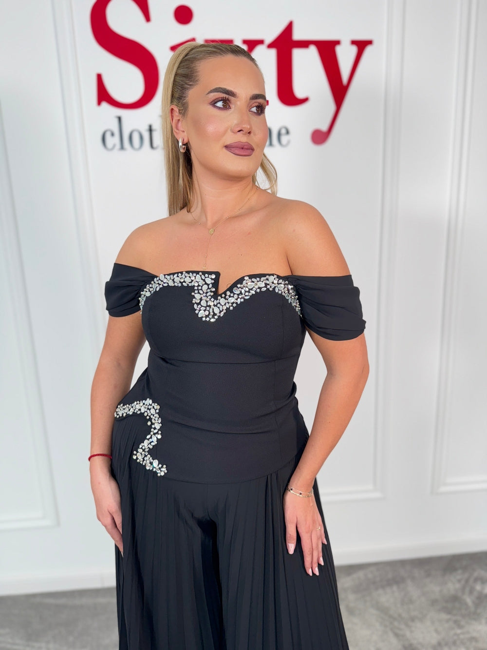 Compleu voal plisat Dianne