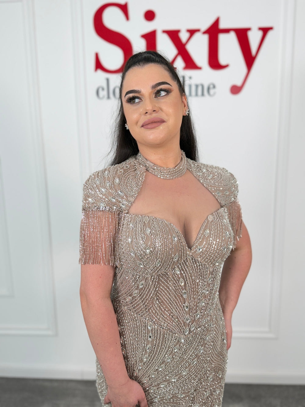 Rochie dantela cu pietre Nola