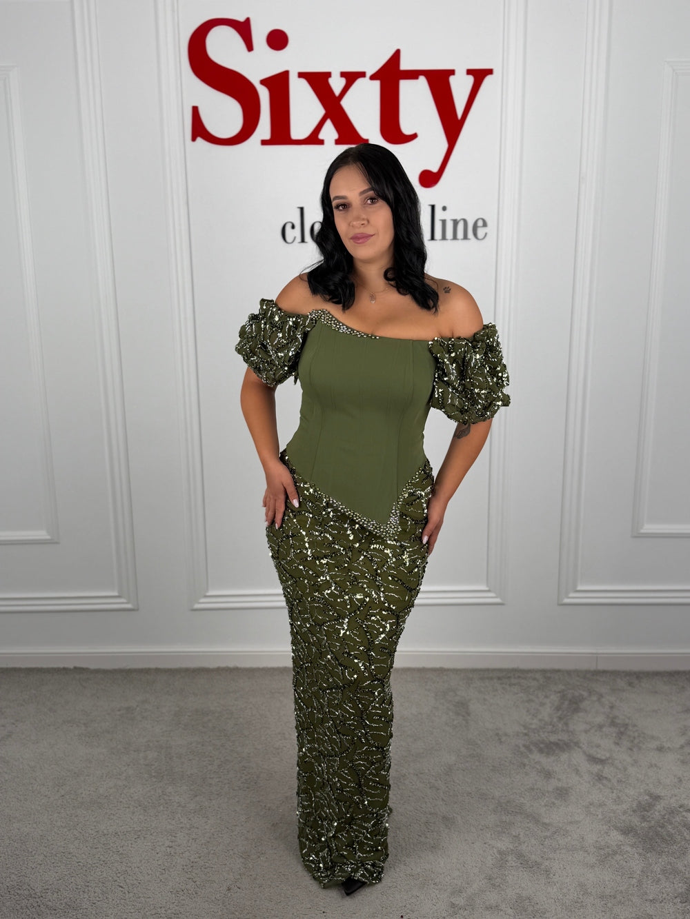Rochie dantela cu paiete Creta