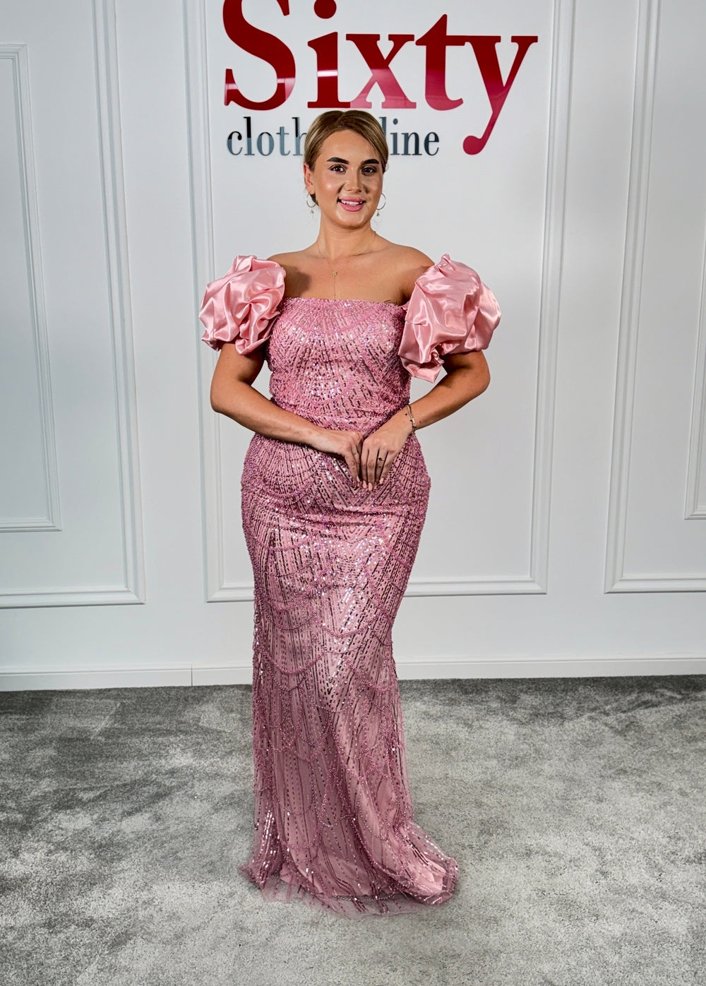 Rochie dantela cu perle Glamour